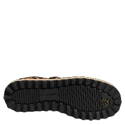 Brown Leopard Print Quilted Men Sneakers Shoes
