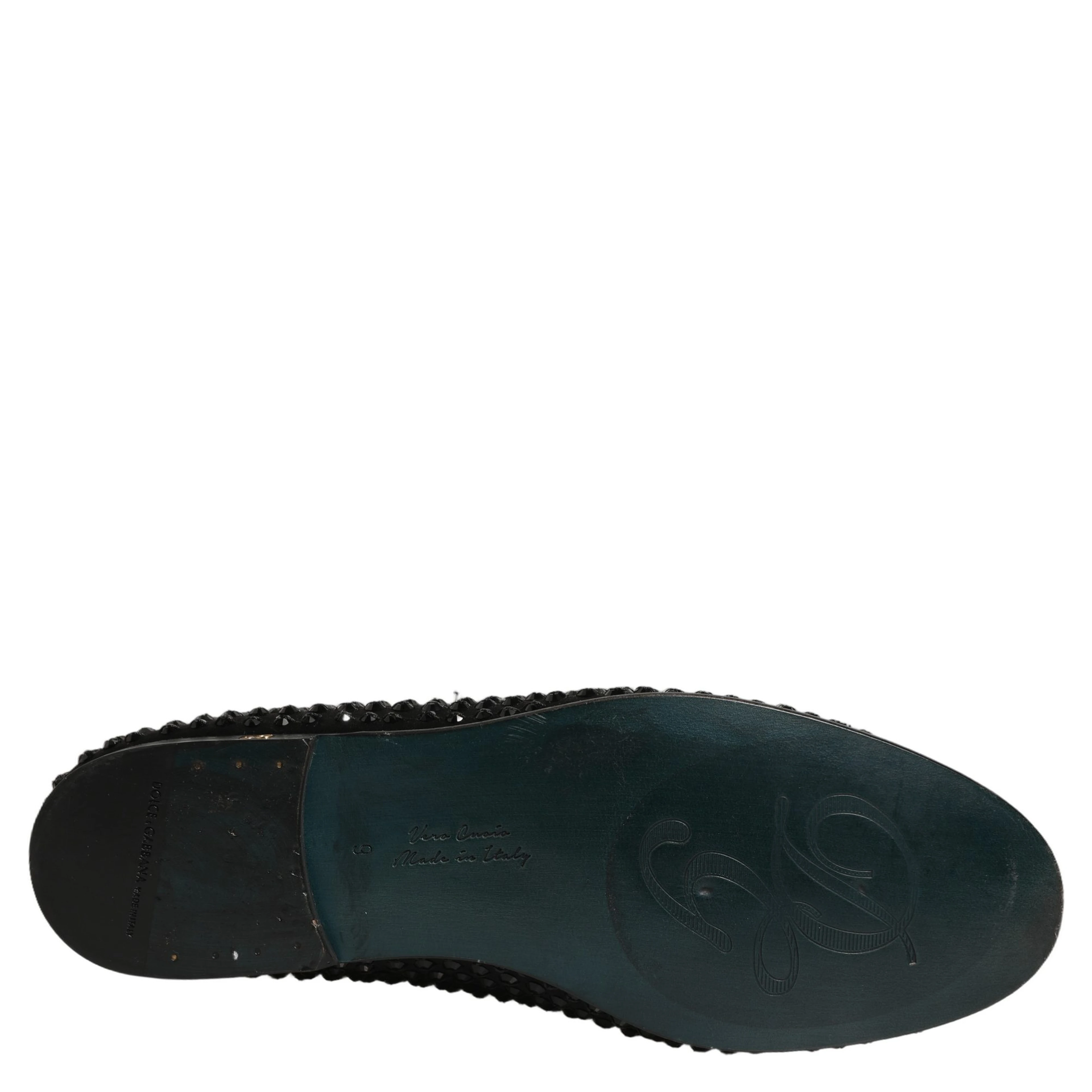 Black Rhinestone Embellished Loafers Shoes
