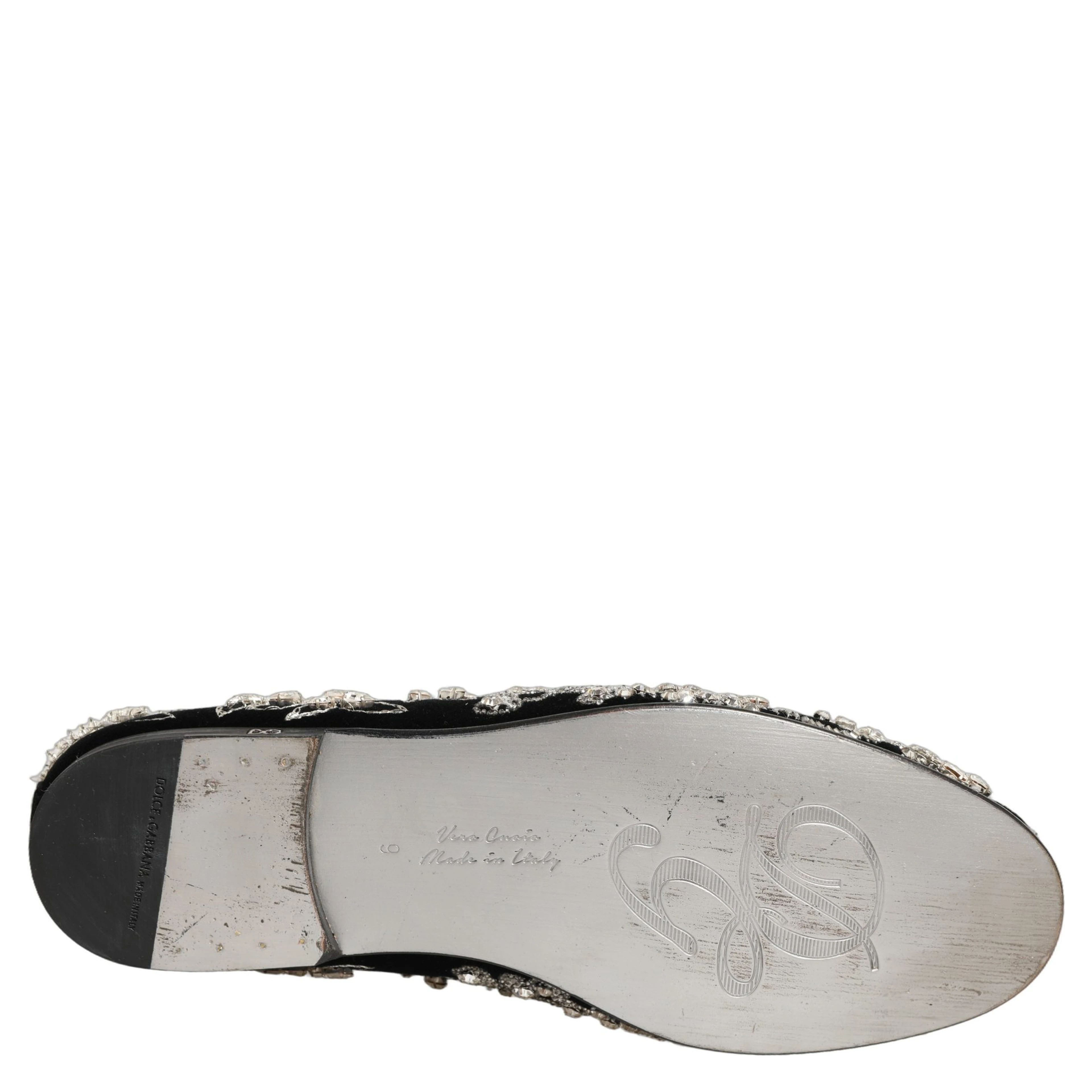Black Velvet Embellished Dress Loafers Shoes