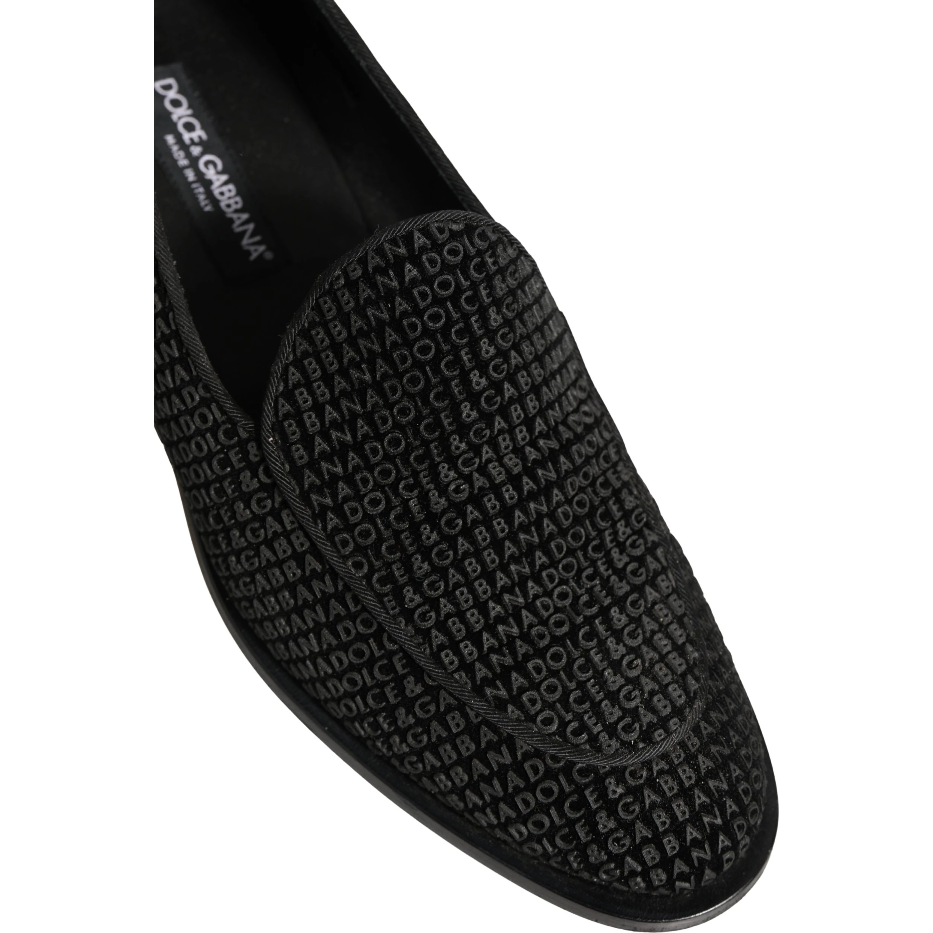 Black Logo Monogram Men Dress Loafers Shoes