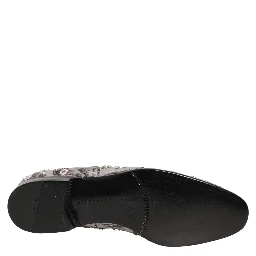 White Sequined Formal Slip On Loafers Shoes
