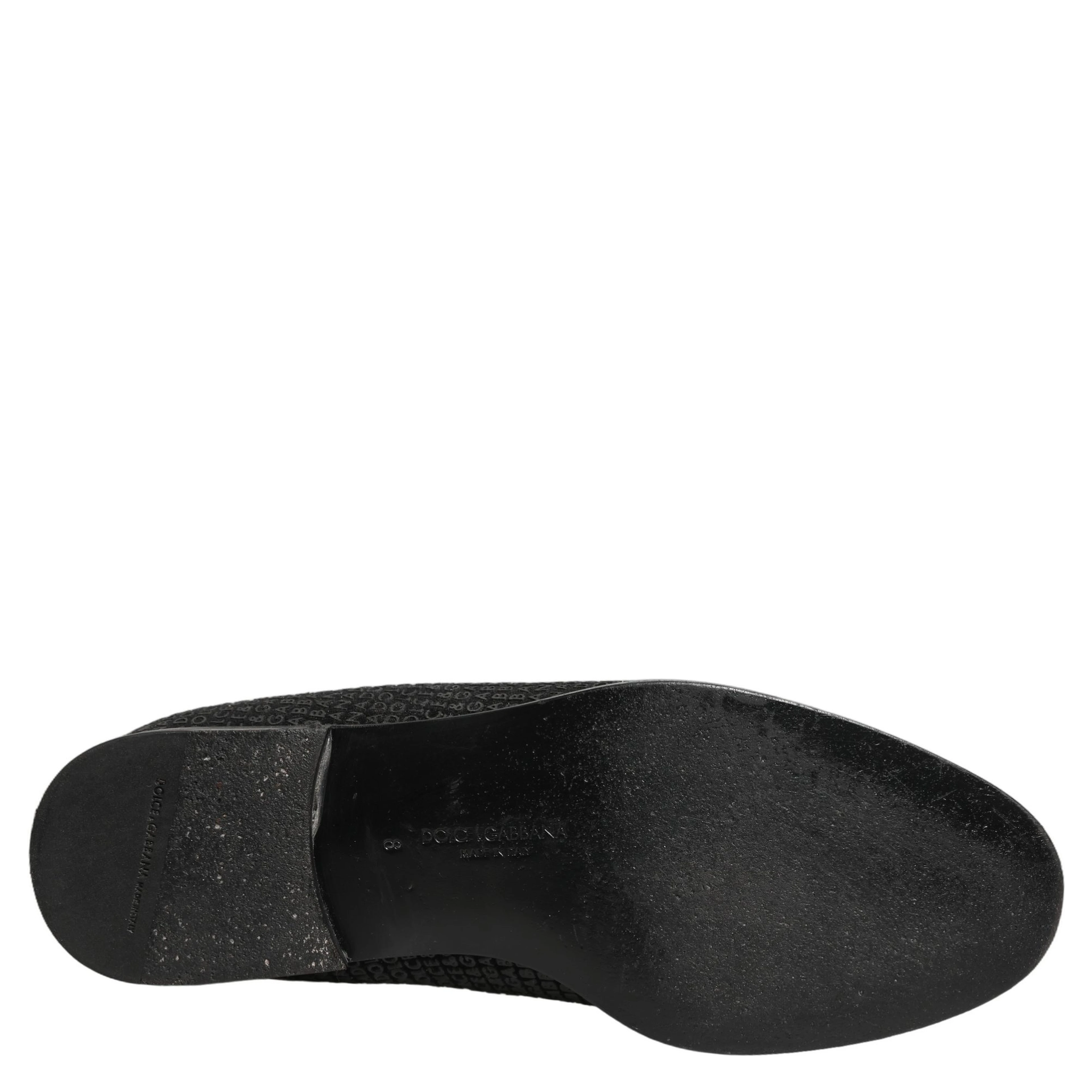 Black Logo Monogram Men Dress Loafers Shoes