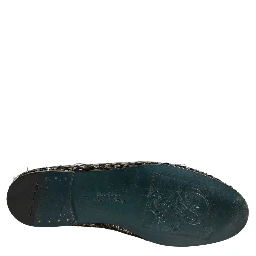 Black Silver Embellished Dress Loafers Shoes