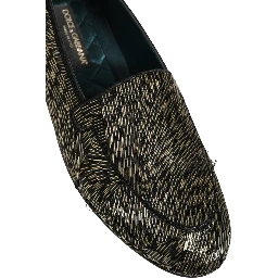 Black Silver Embellished Dress Loafers Shoes