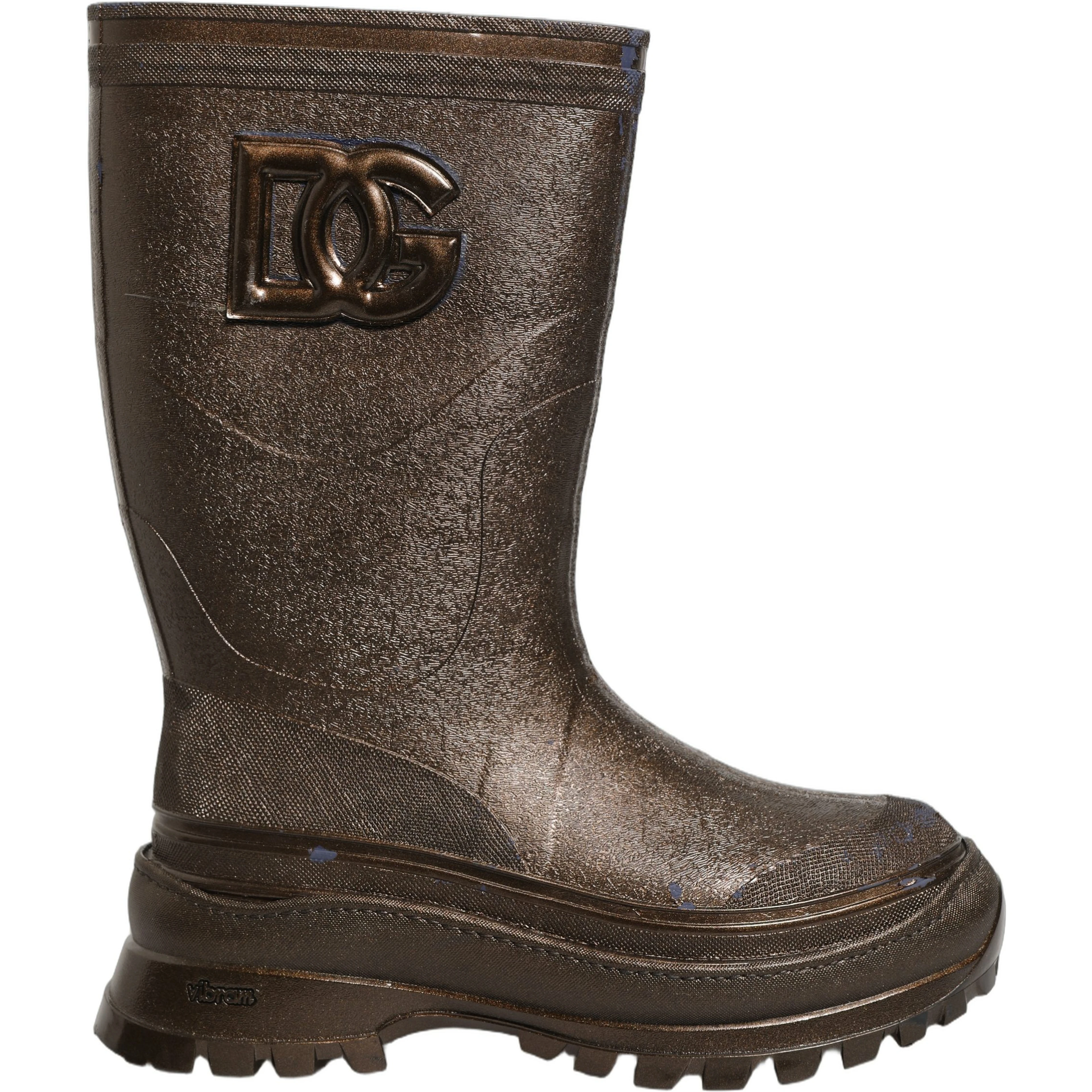 Bronze PVC Pull On Rain Boots Men Shoes