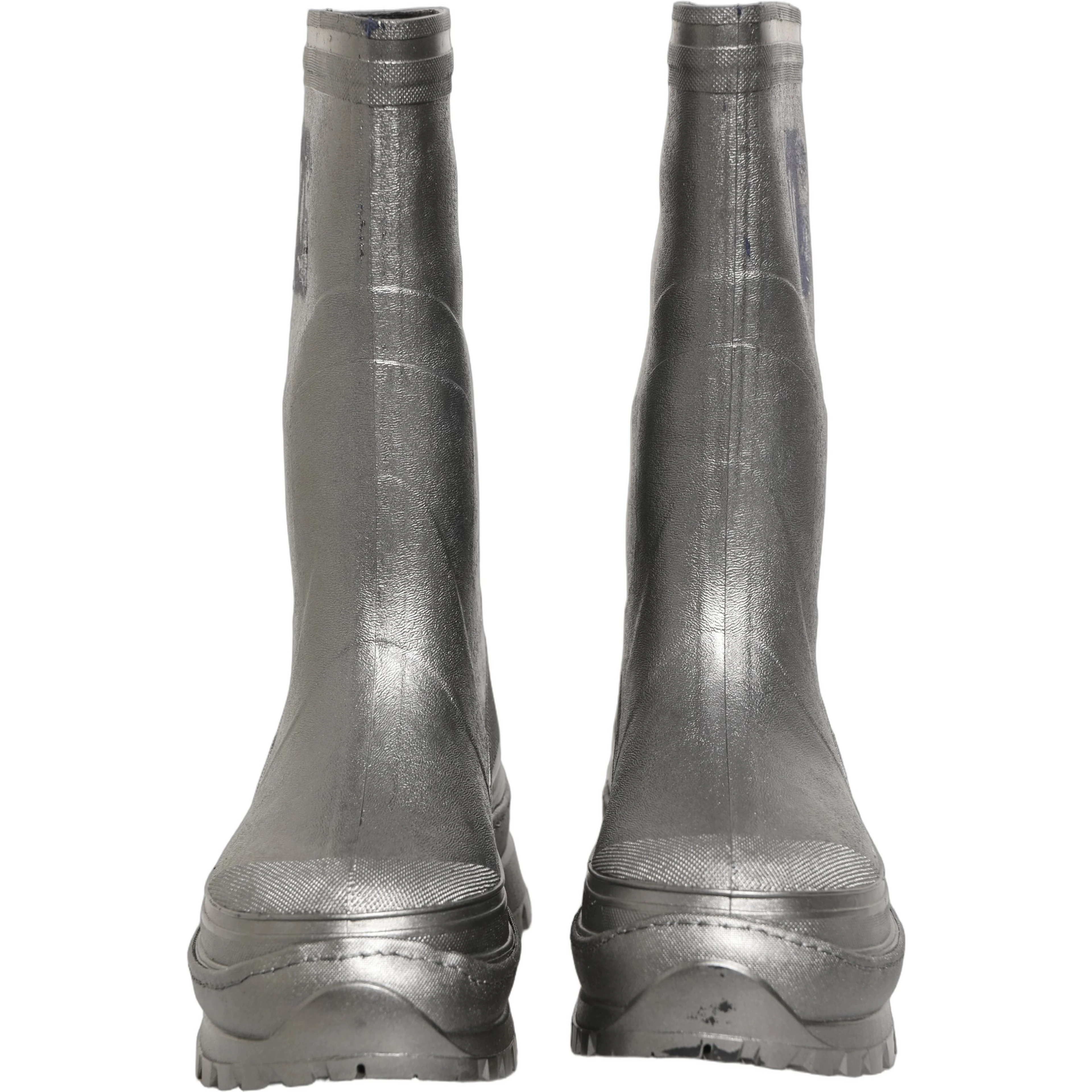 Metallic Silver Pull On Rain Boots Men Shoes