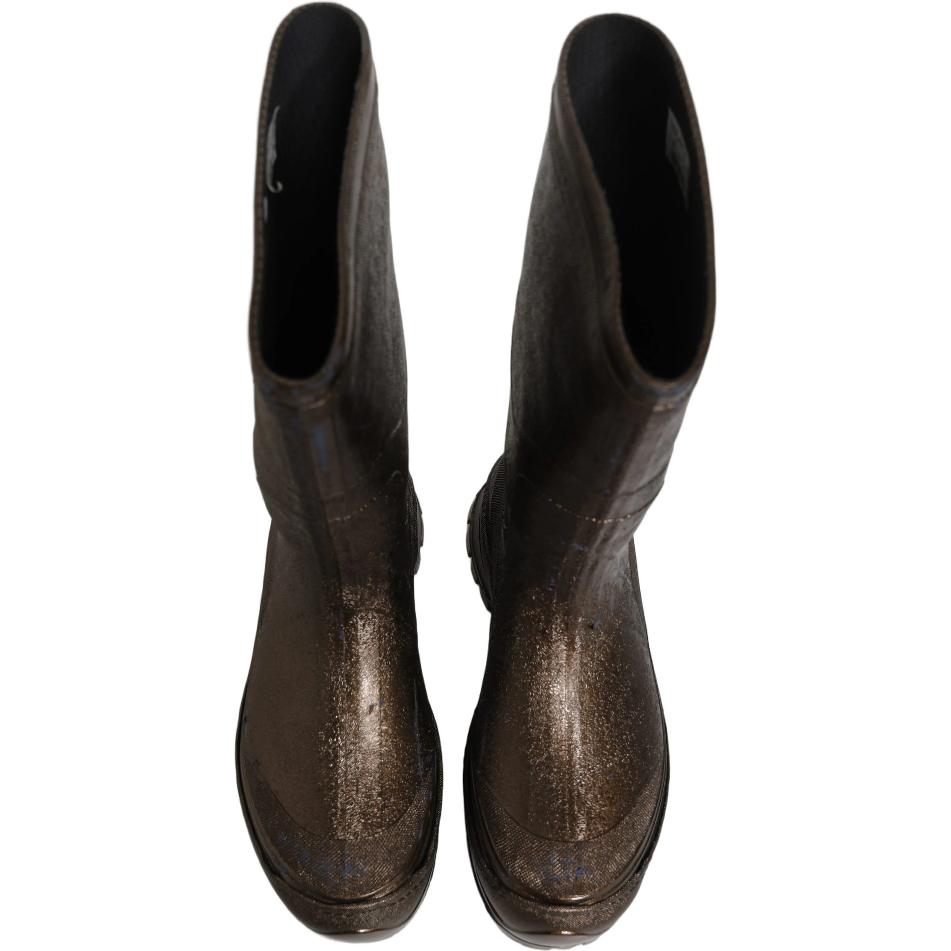 Bronze PVC Pull On Rain Boots Men Shoes