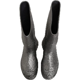 Metallic Silver Pull On Rain Boots Men Shoes