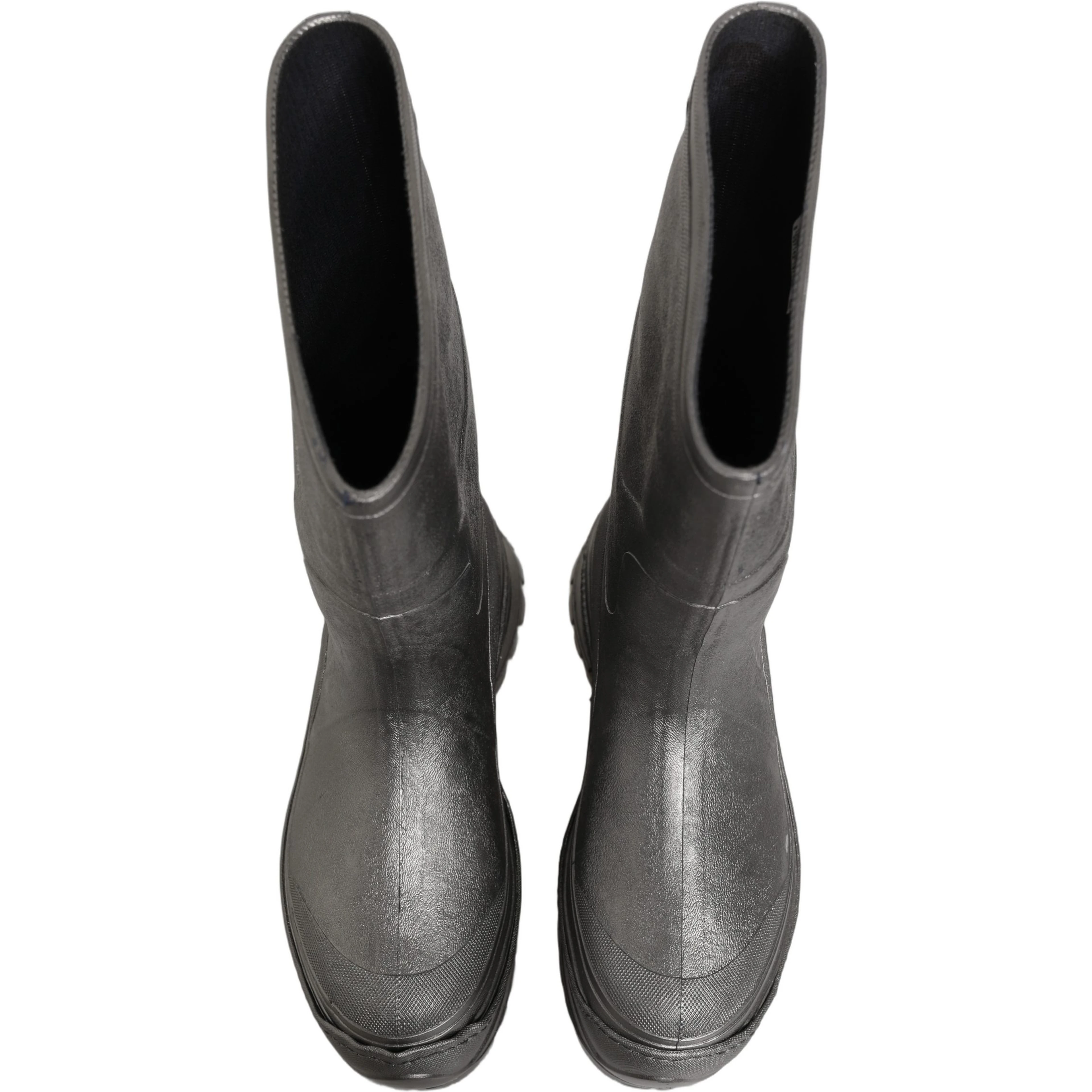 Metallic Silver Pull On Rain Boots Men Shoes