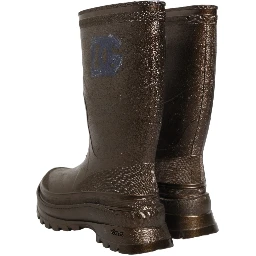 Bronze PVC Pull On Rain Boots Men Shoes