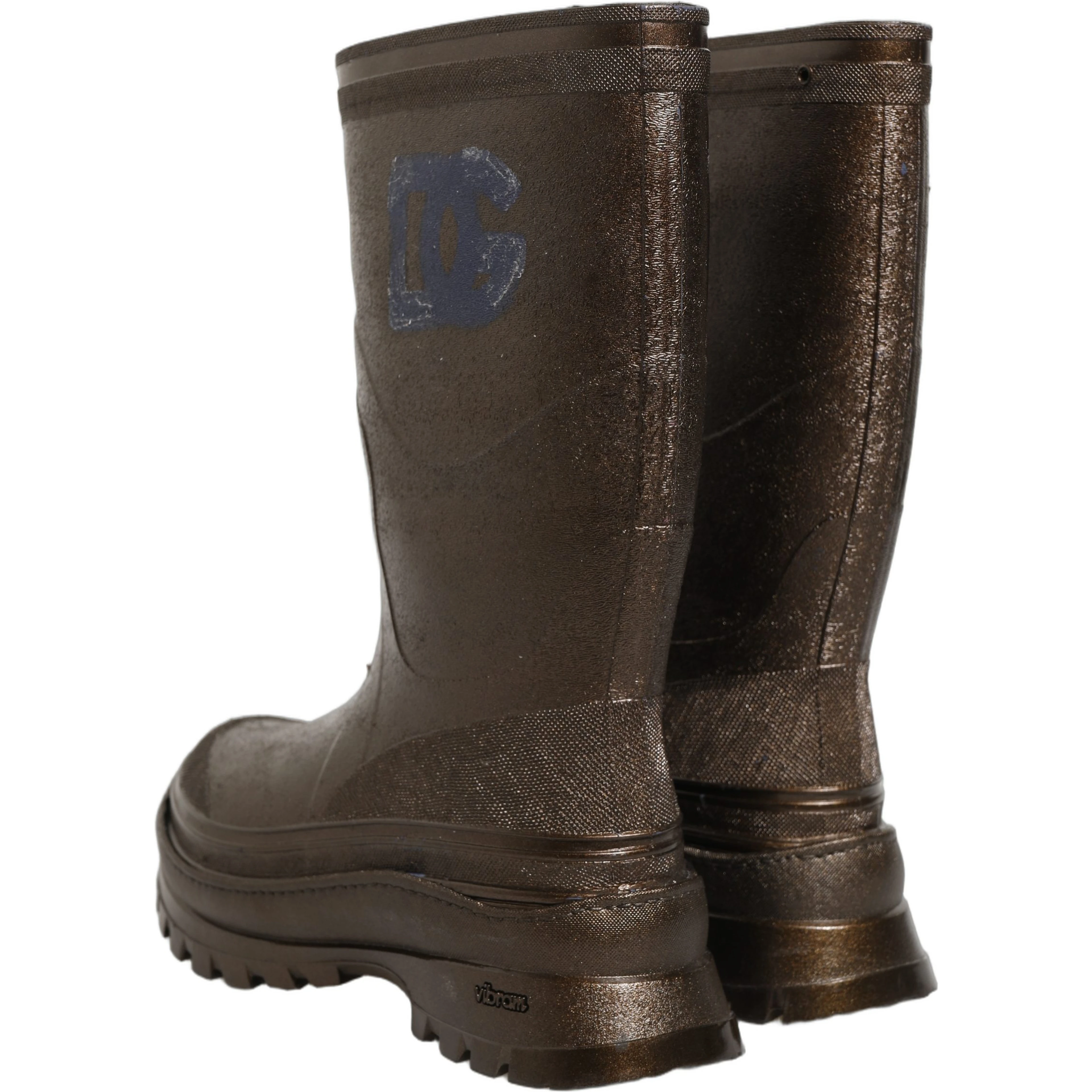 Bronze PVC Pull On Rain Boots Men Shoes