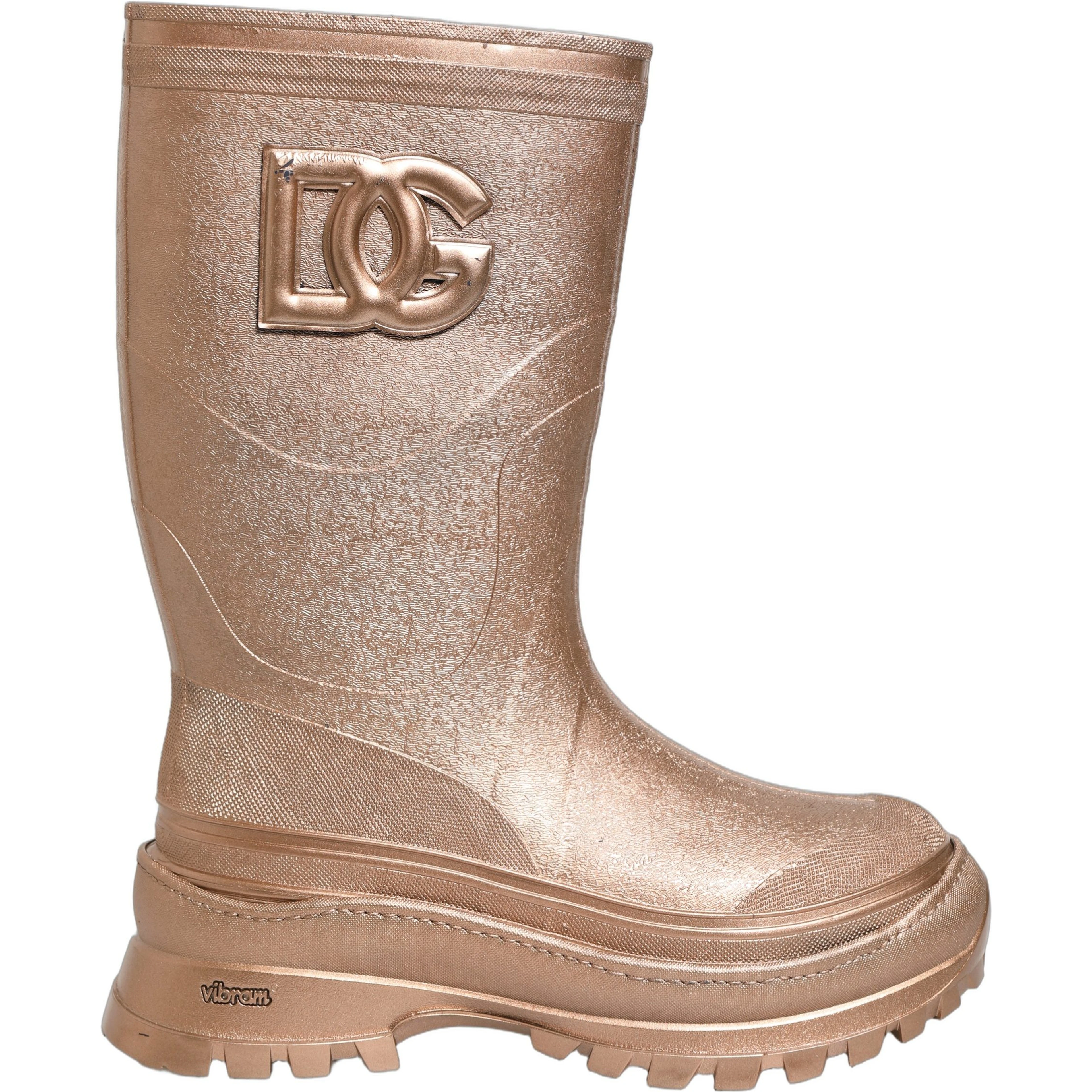 Rose Gold PVC Pull On Rain Boots Men Shoes
