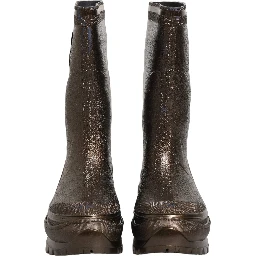 Bronze PVC Pull On Rain Boots Men Shoes