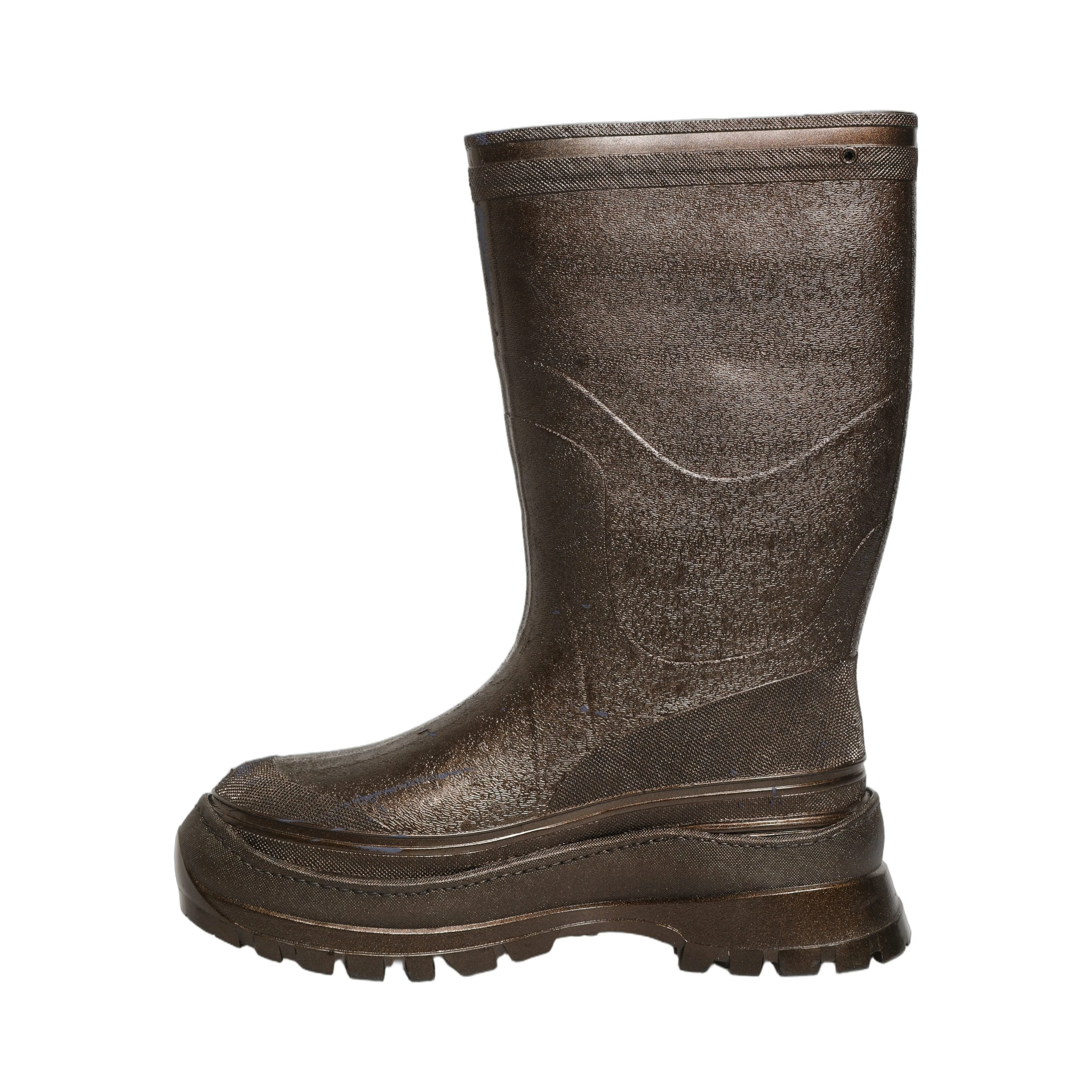Bronze PVC Pull On Rain Boots Men Shoes