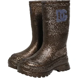 Bronze PVC Pull On Rain Boots Men Shoes