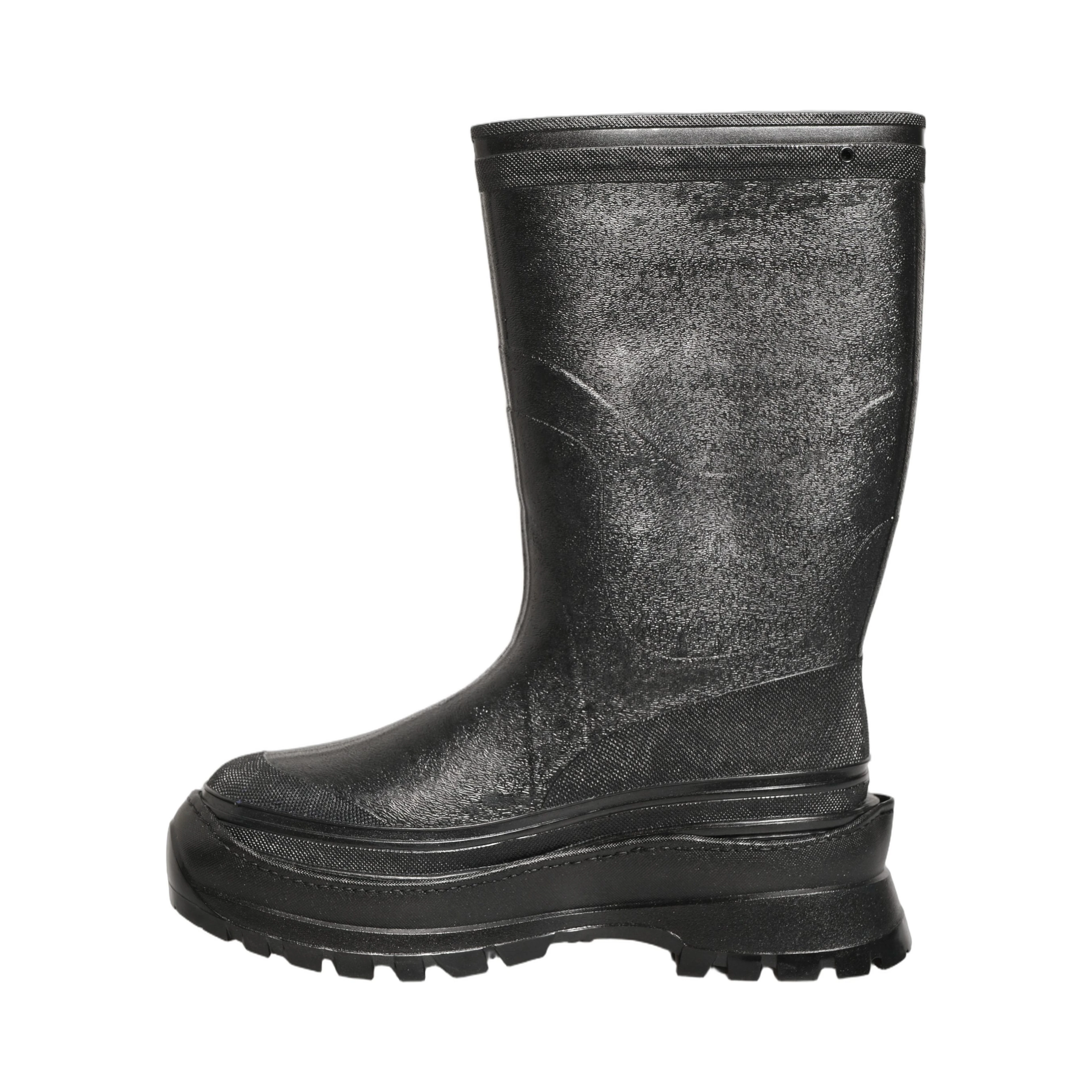 Black PVC Pull On Rain Boots Men Shoes