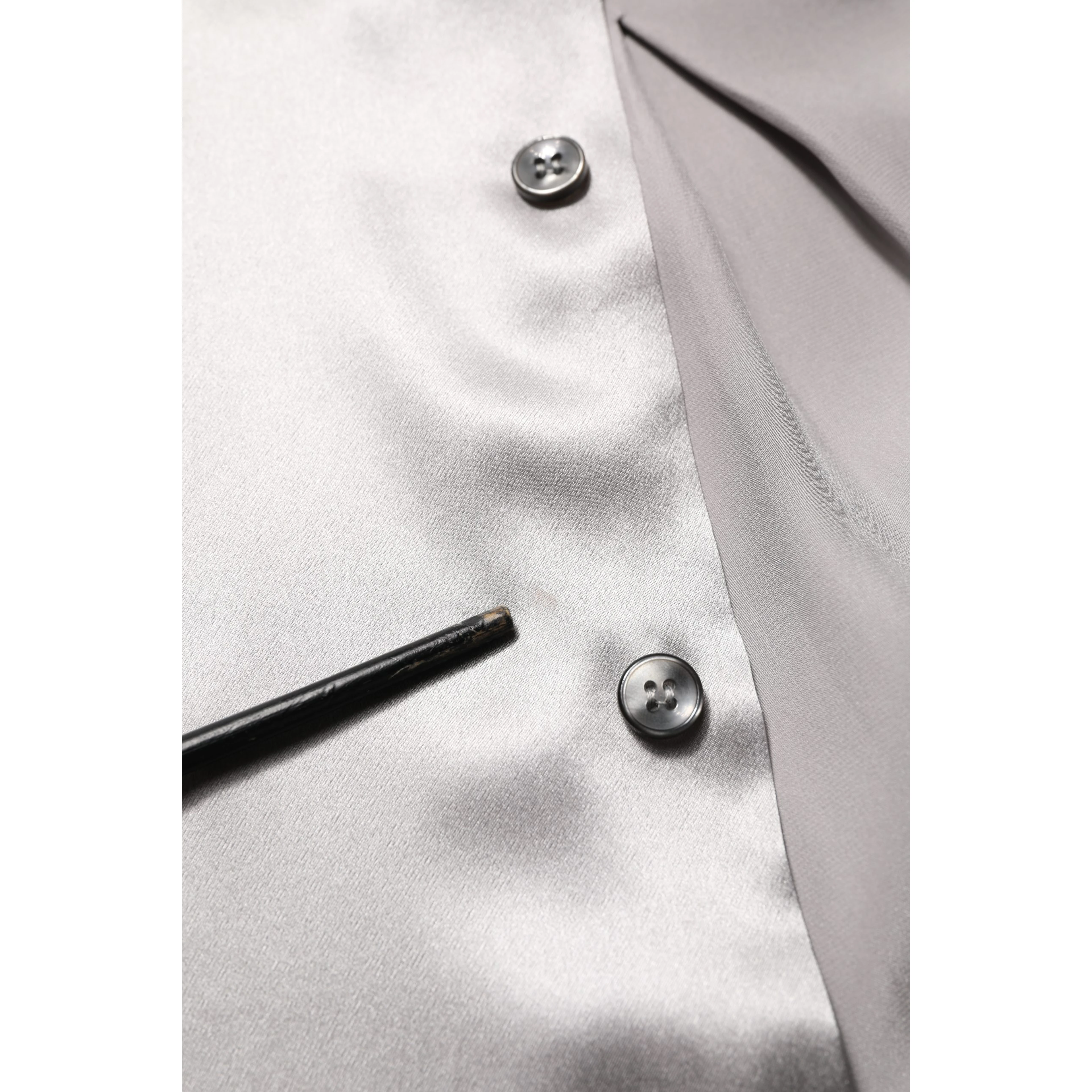 Metallic Grey Satin Silk Formal Dress Shirt
