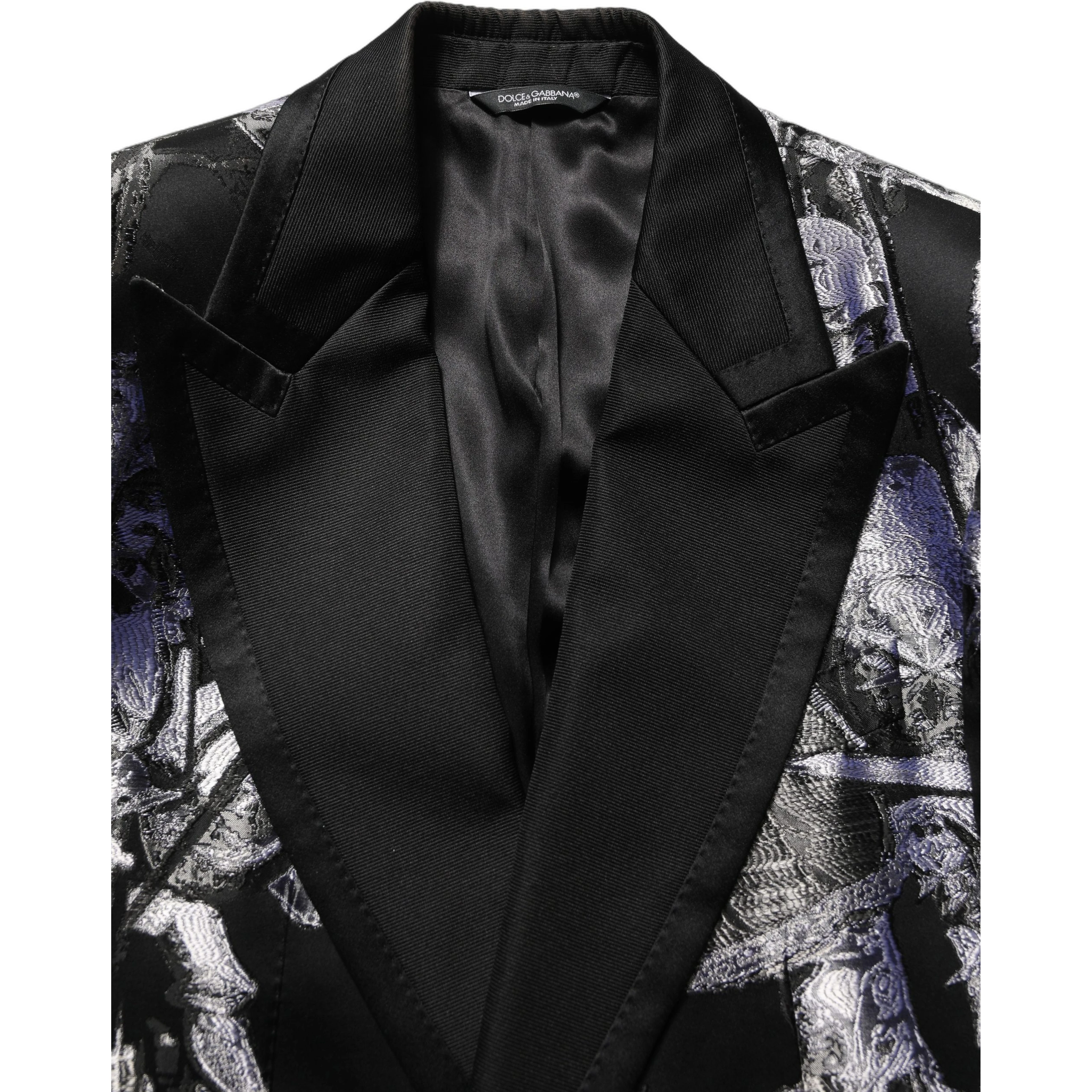 Black Jacquard Slim Fit Formal 3 Piece Suit