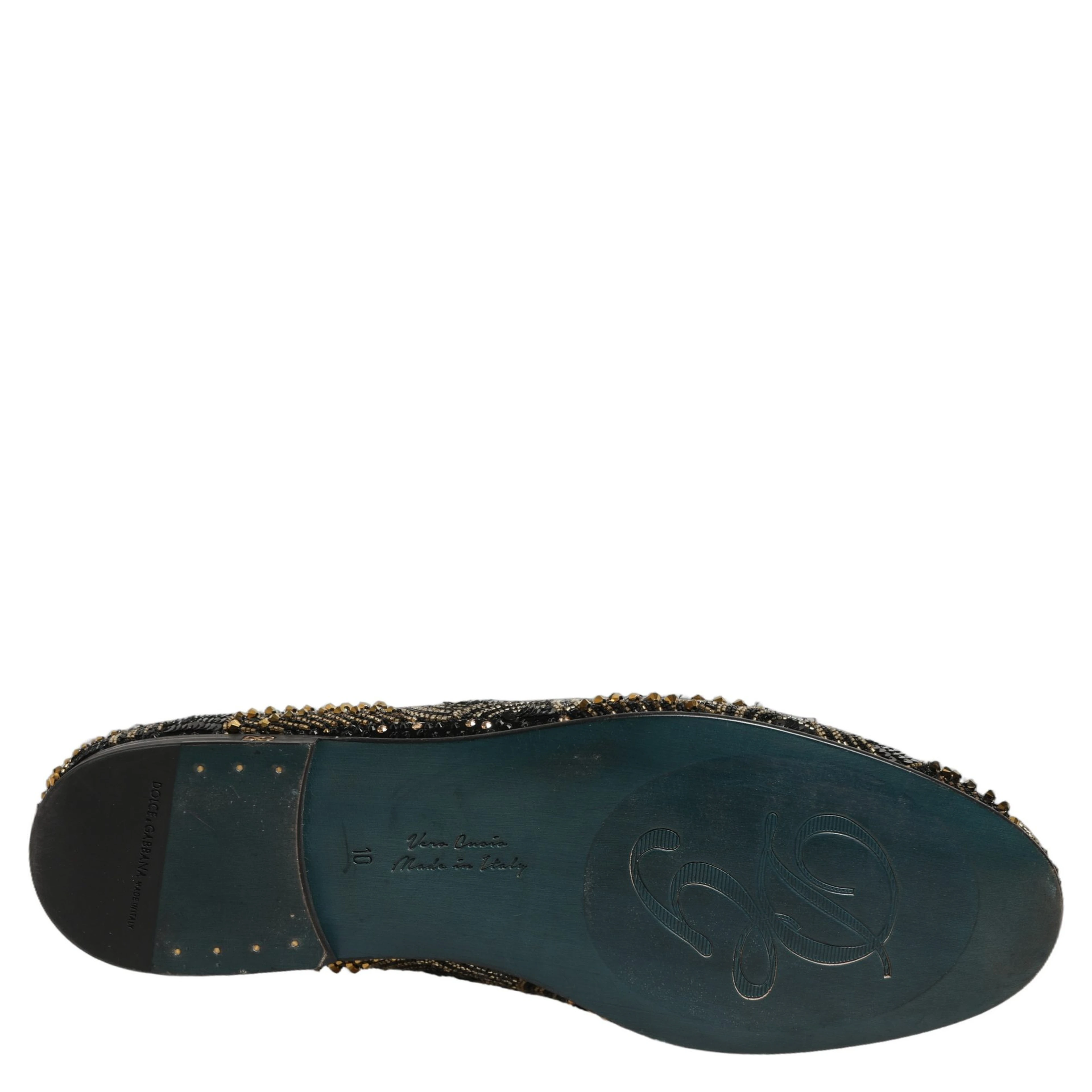 Black Gold Embellished Dress Loafers Shoes