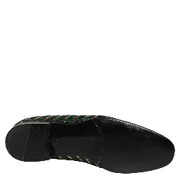 Silver Green Embellished Dress Loafers Shoes