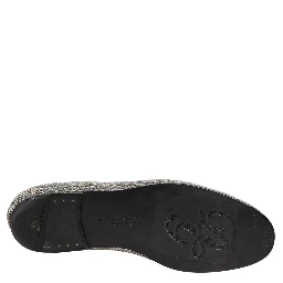 Silver Crystal Embellished Men Loafers Shoes