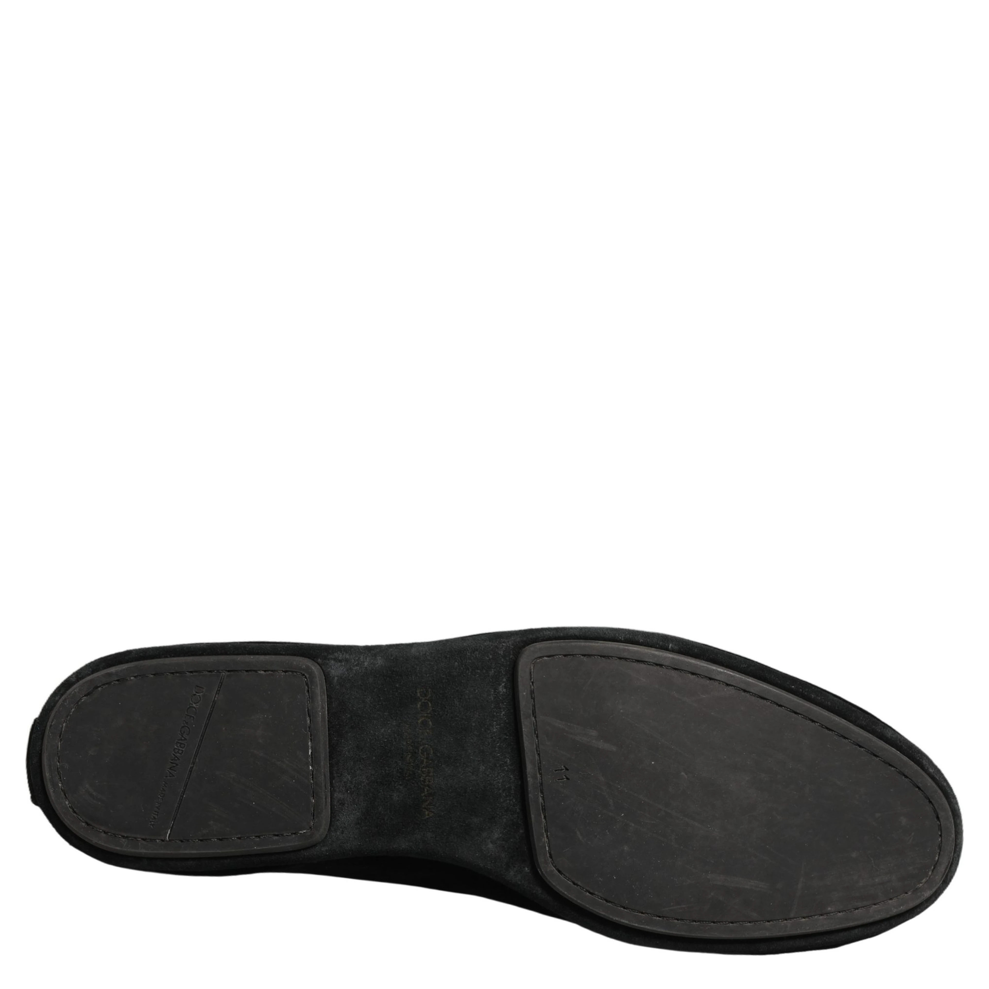 Black Suede Embellished Dress Loafers Shoes