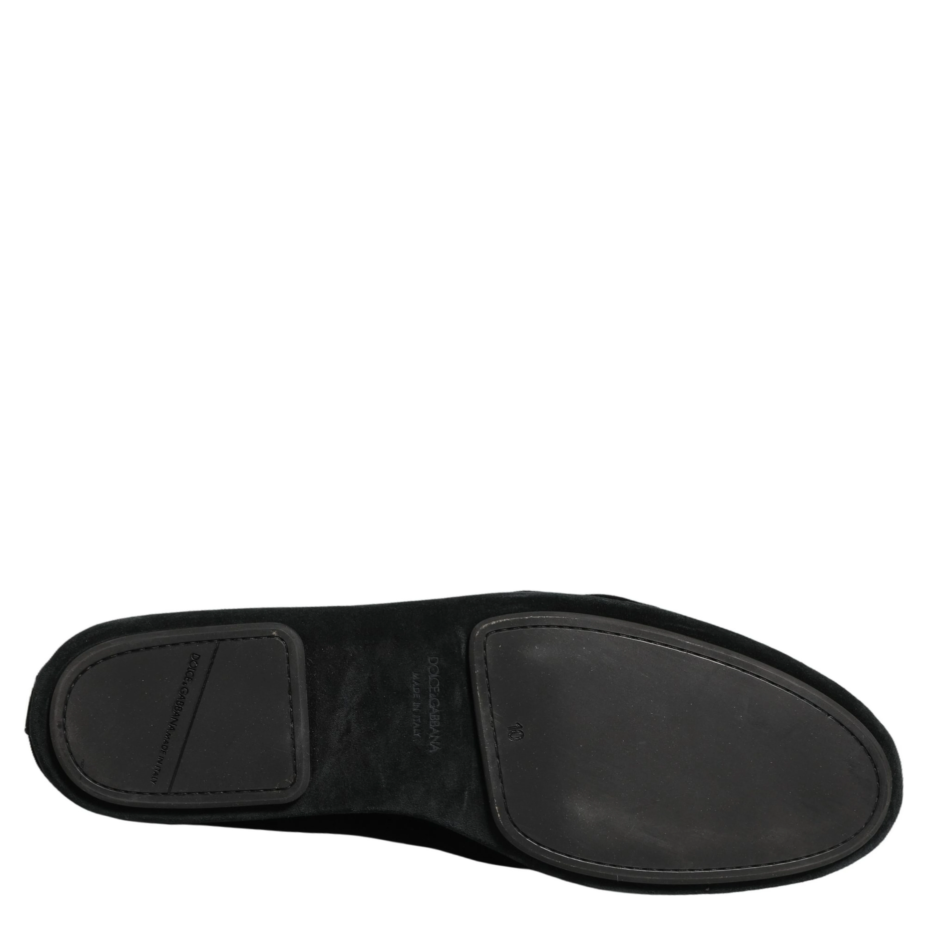 Black Velvet Crown Embroidery Loafers Shoes