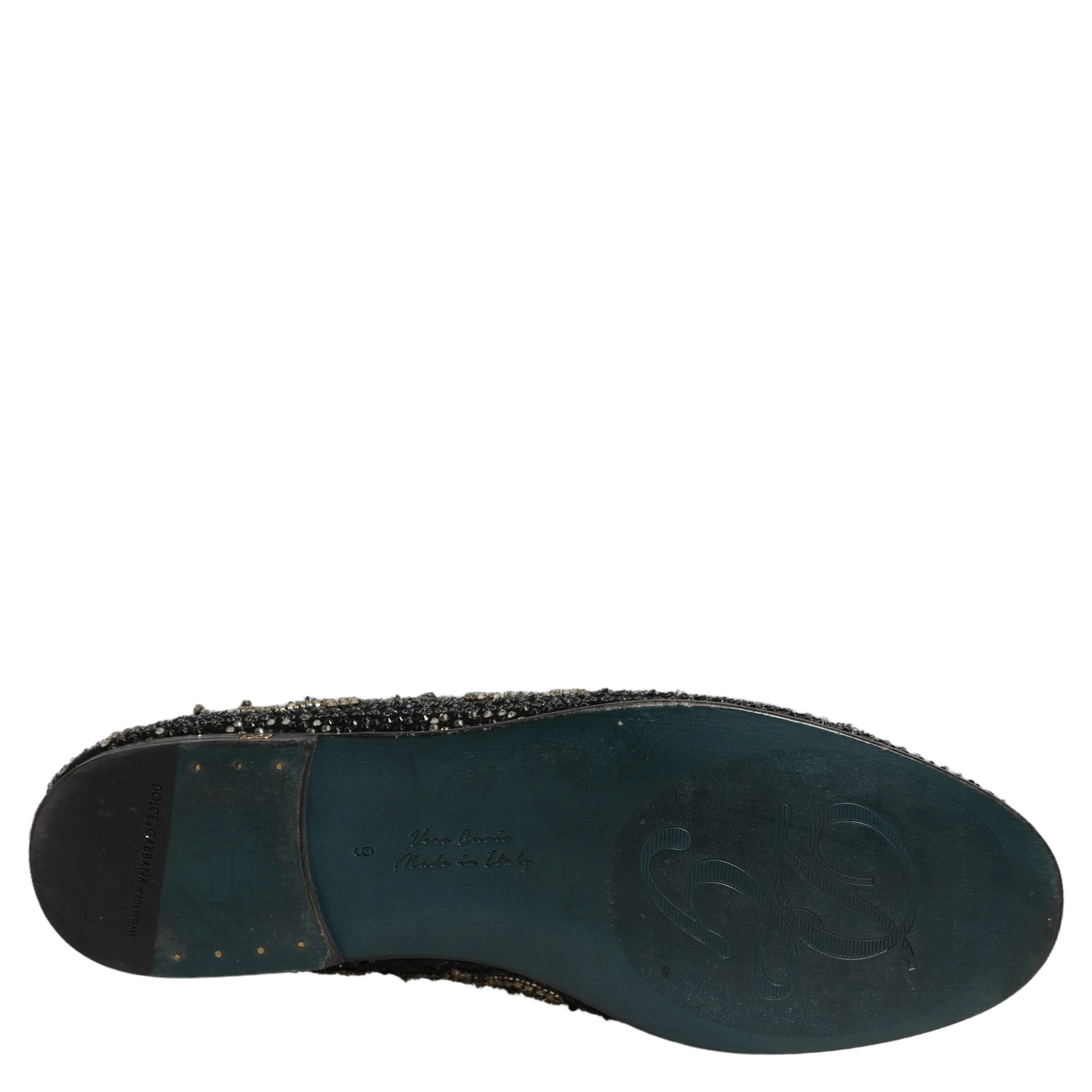 Black Rhinestone Embellished Loafers Shoes