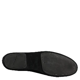 Black Crown Embellished Dress Loafers Shoes