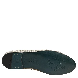 White Velvet Embroidered Dress Loafers Shoes