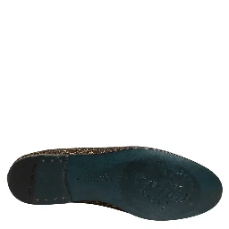 Gold Lurex Glitter Men Slip On Loafers Shoes