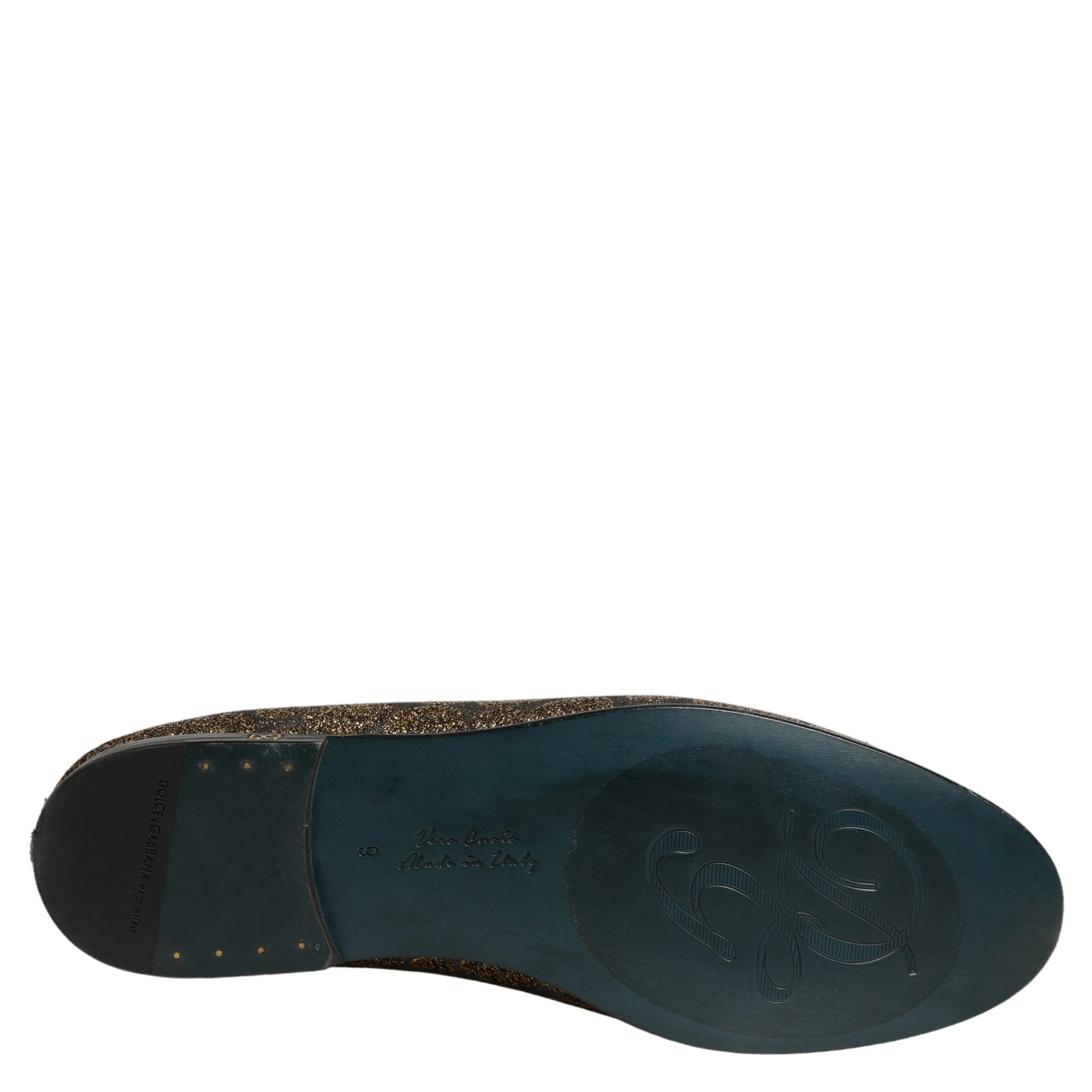Gold Lurex Glitter Men Slip On Loafers Shoes