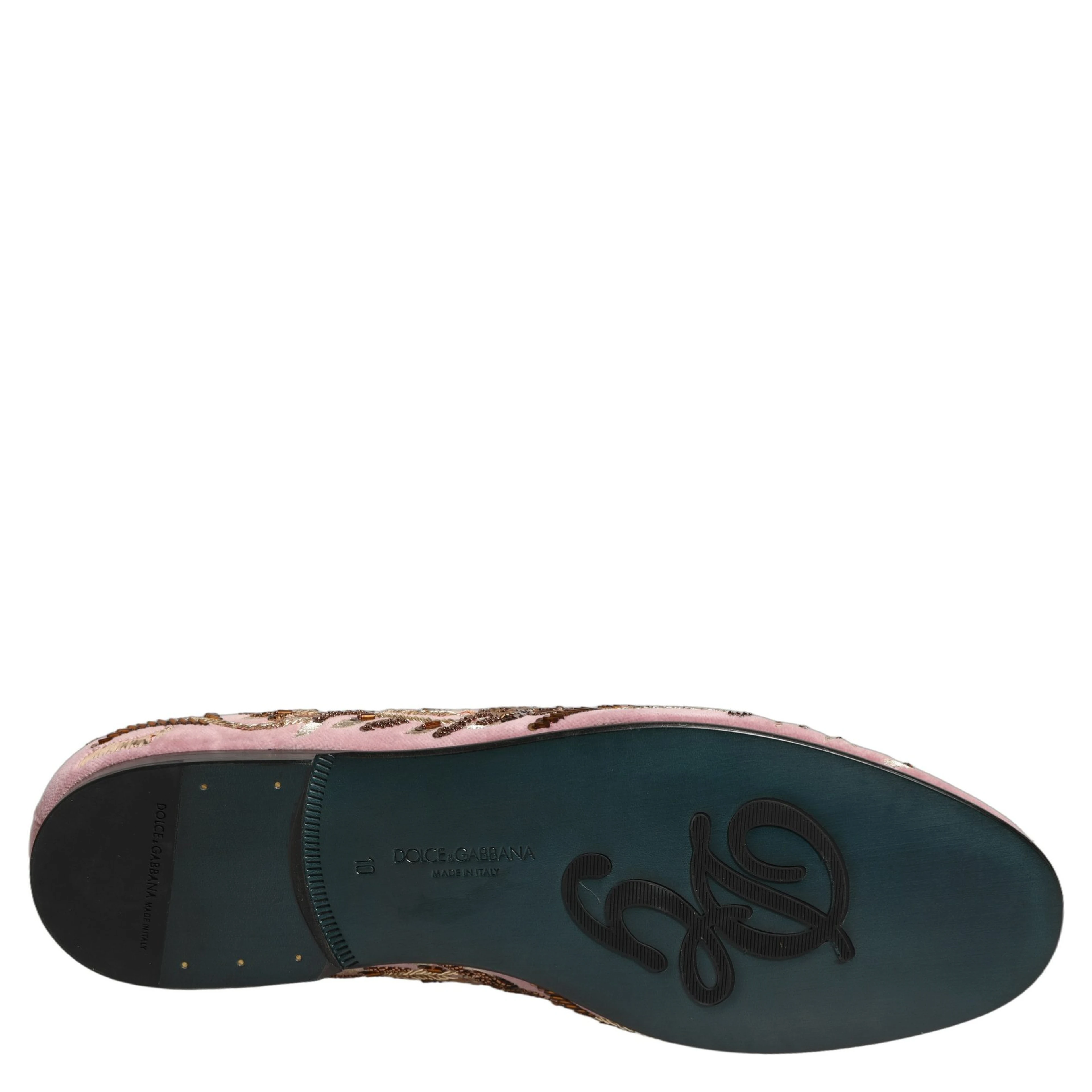 Pink Velvet Floral Embroidery Loafers Shoes