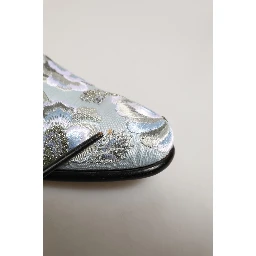 White Floral Embellished Men Loafers Shoes