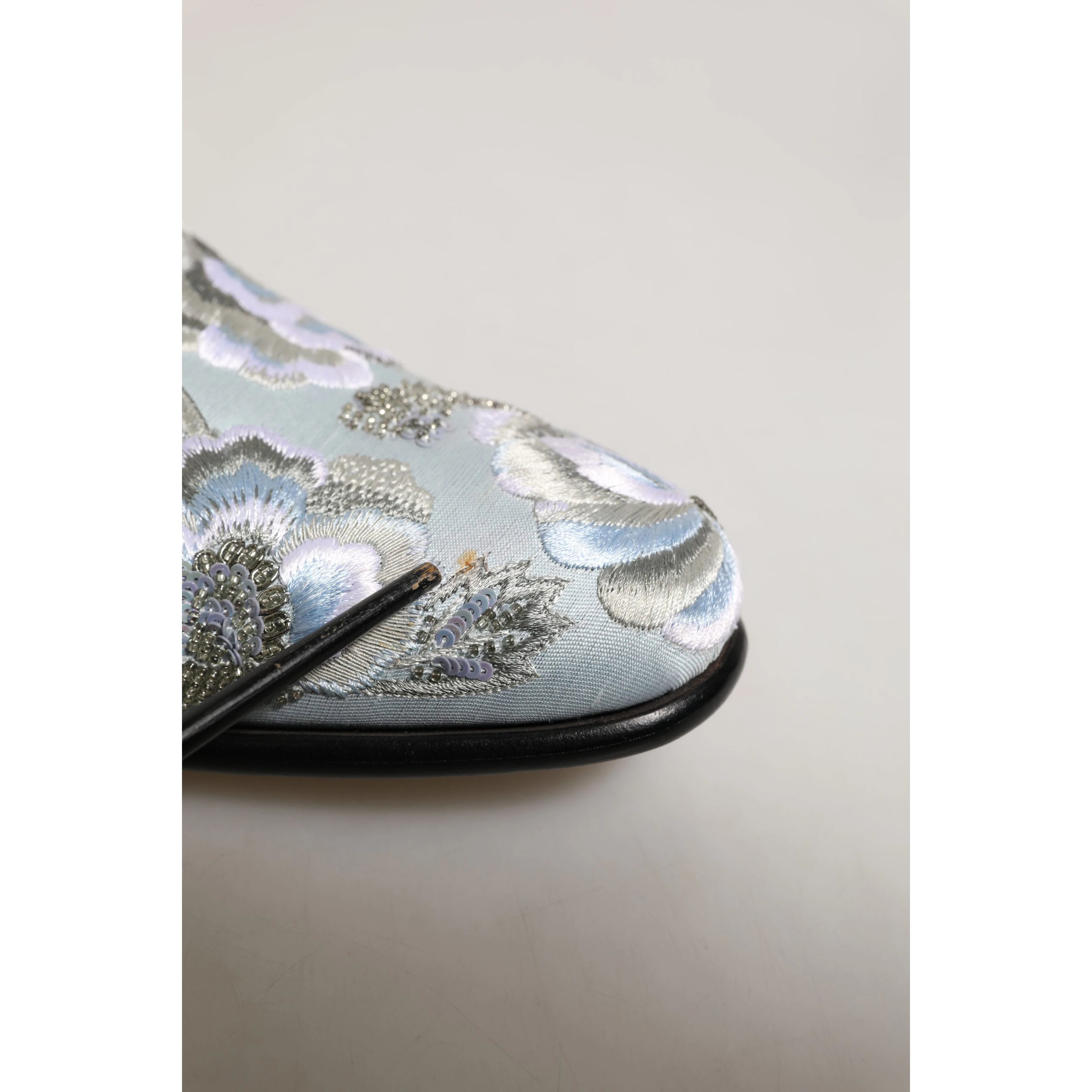 White Floral Embellished Men Loafers Shoes