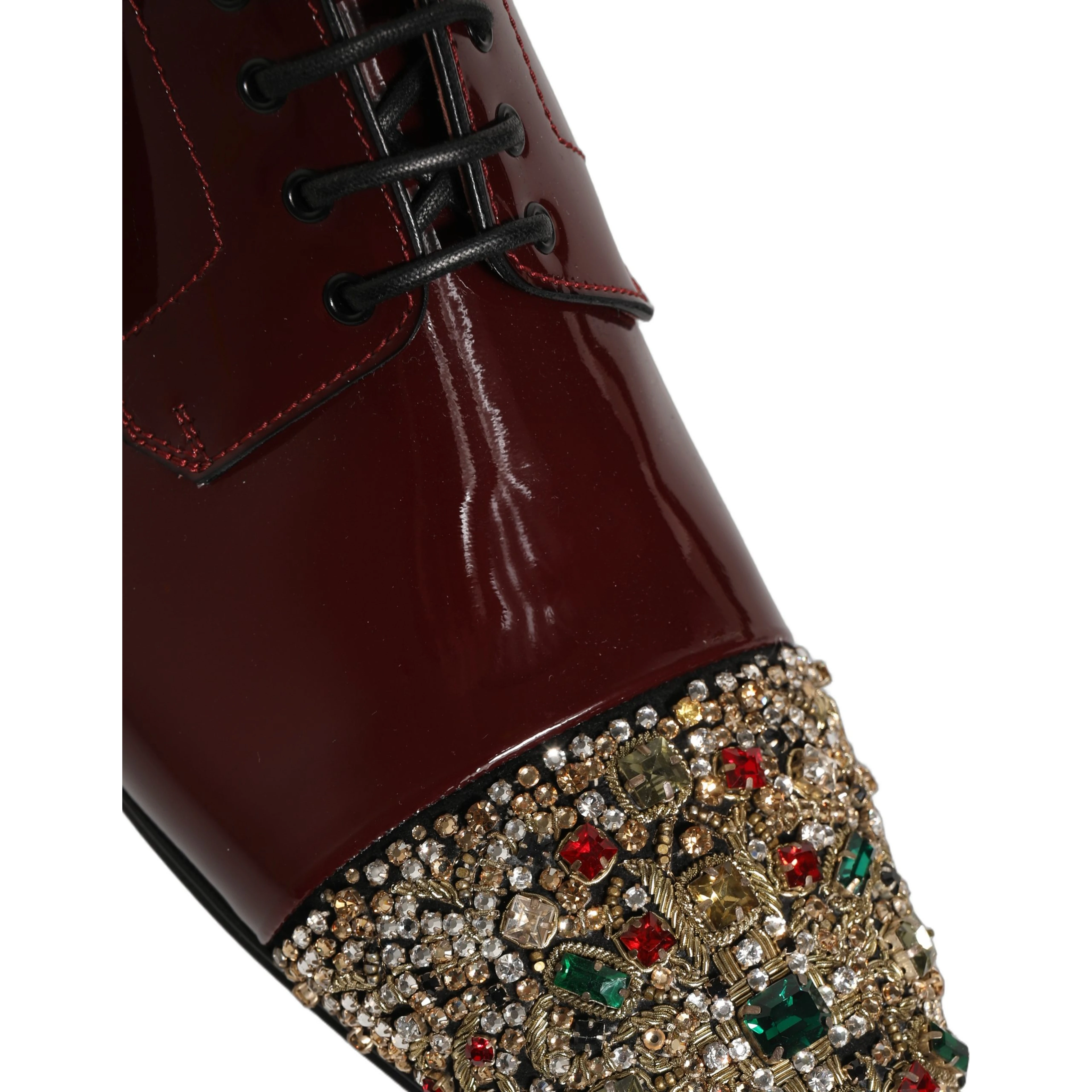 Maroon Embellished Derby Dress Formal Shoes