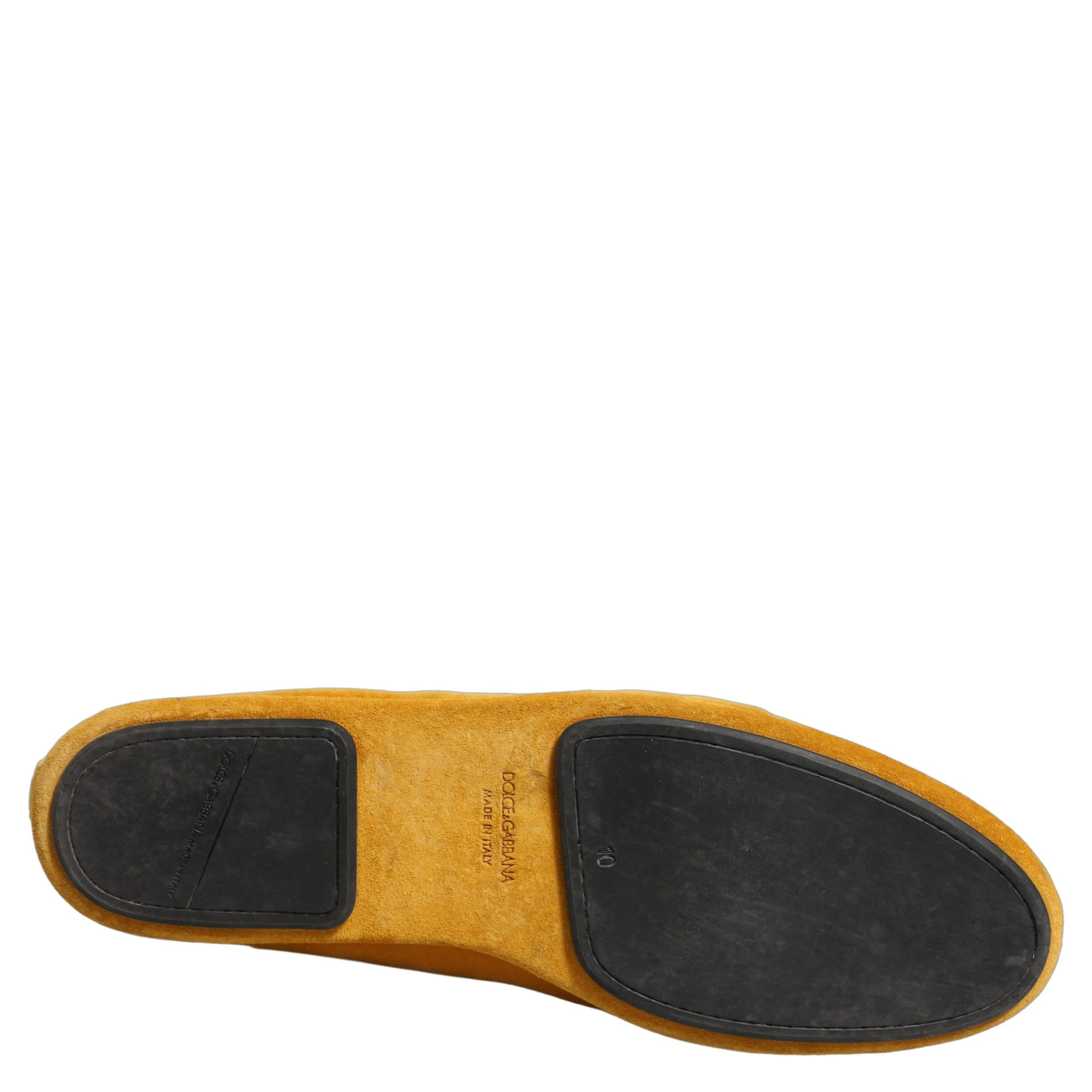 Yellow Velvet Crown Embroidery Loafers Shoes
