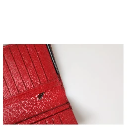 Red Dauphine Leather ID Men Card Holder Bifold Wallet