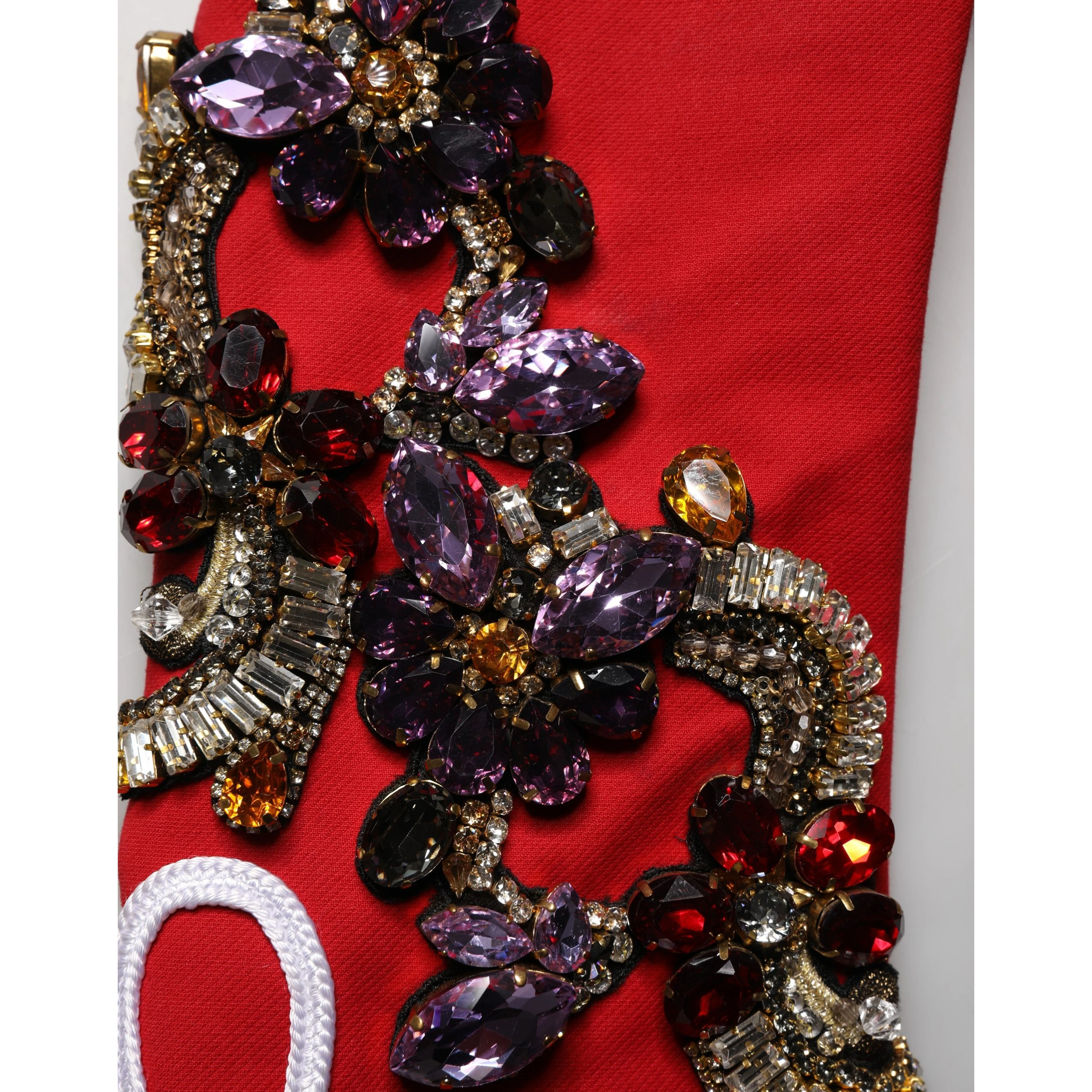 Multicolor Asymmetrical Ornate Jewel Cropped Jacket
