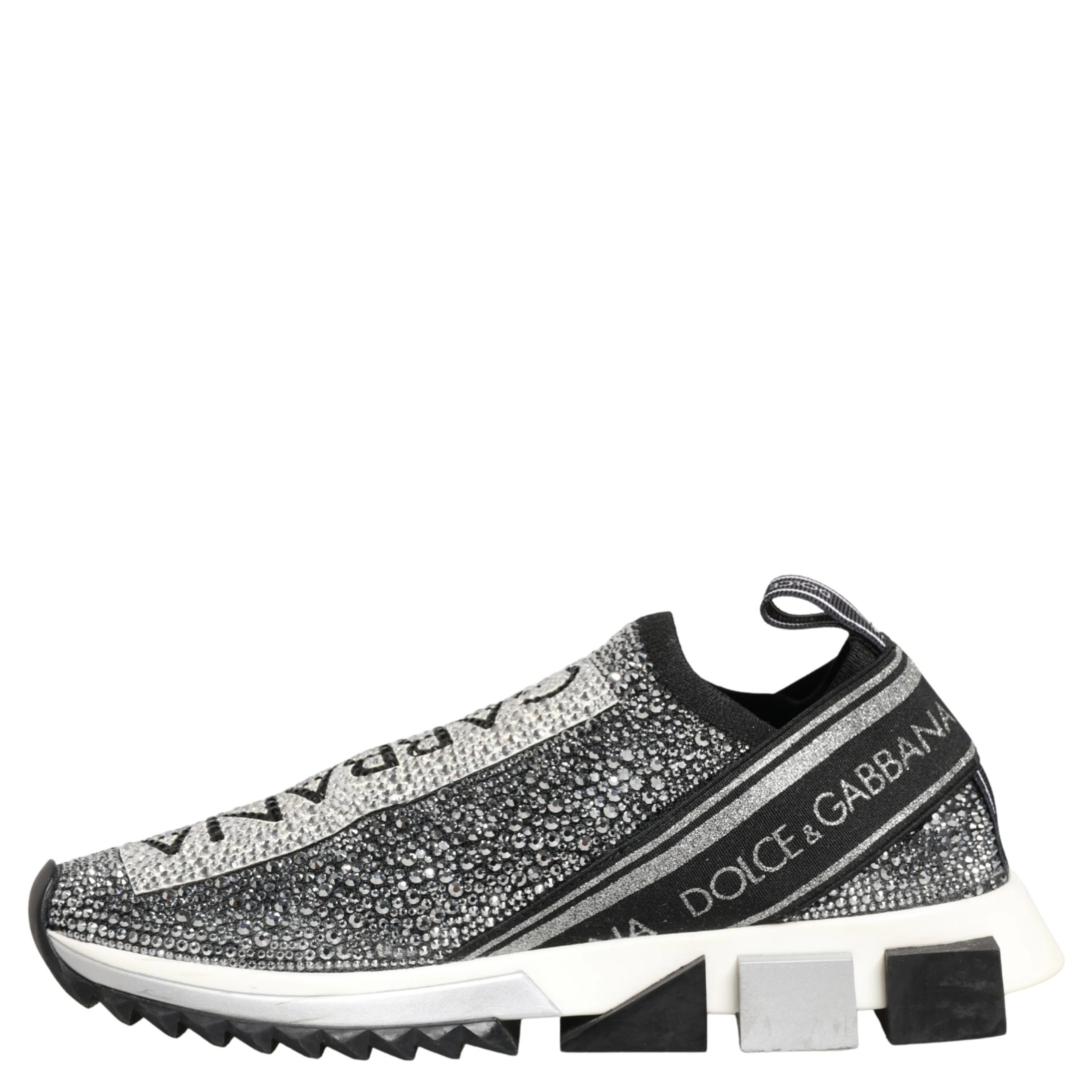 Silver Crystal Logo Slip On Sorrento Sneakers Shoes