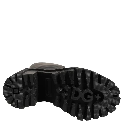 Black Rubberised Leather High Boots Shoes