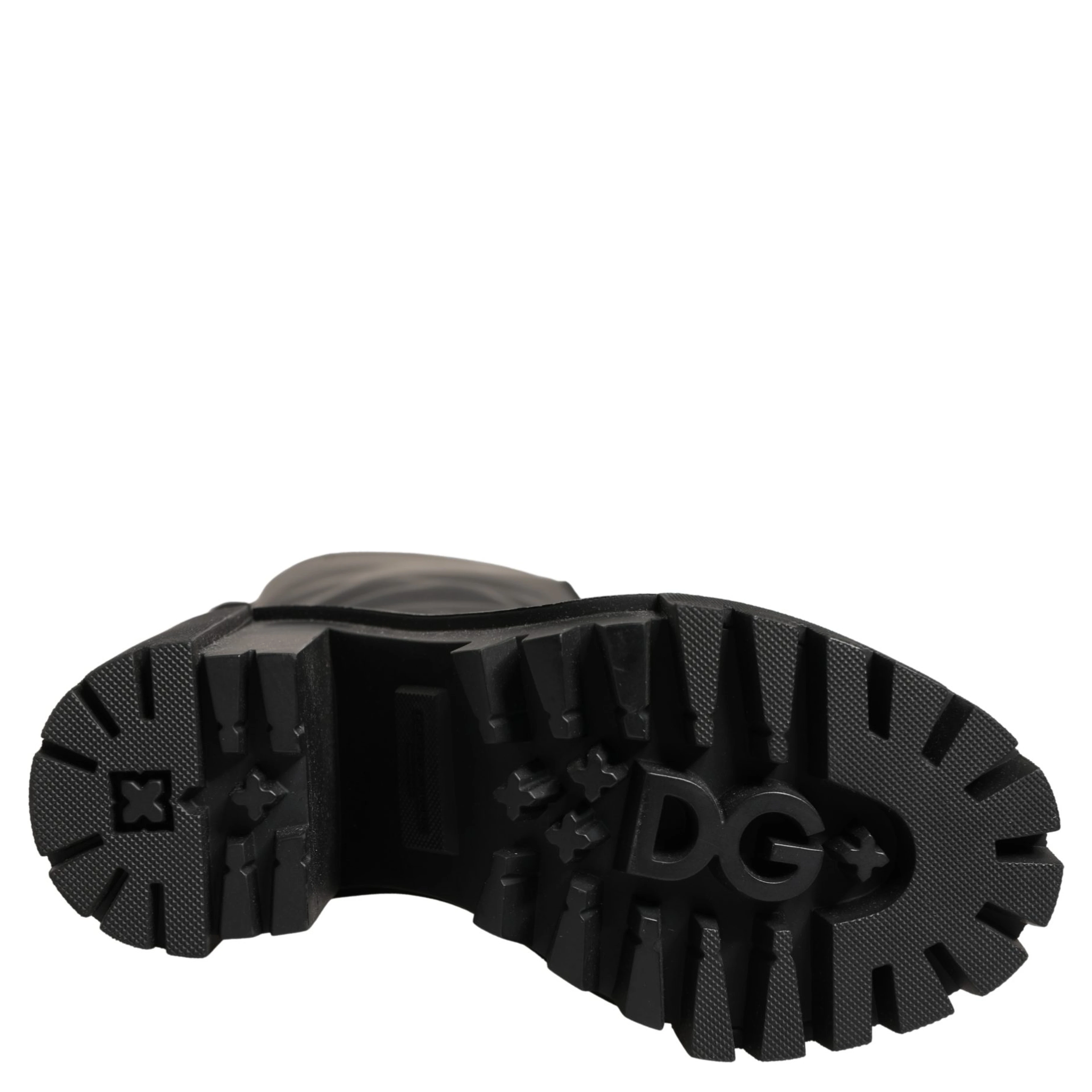 Black Rubberised Leather High Boots Shoes