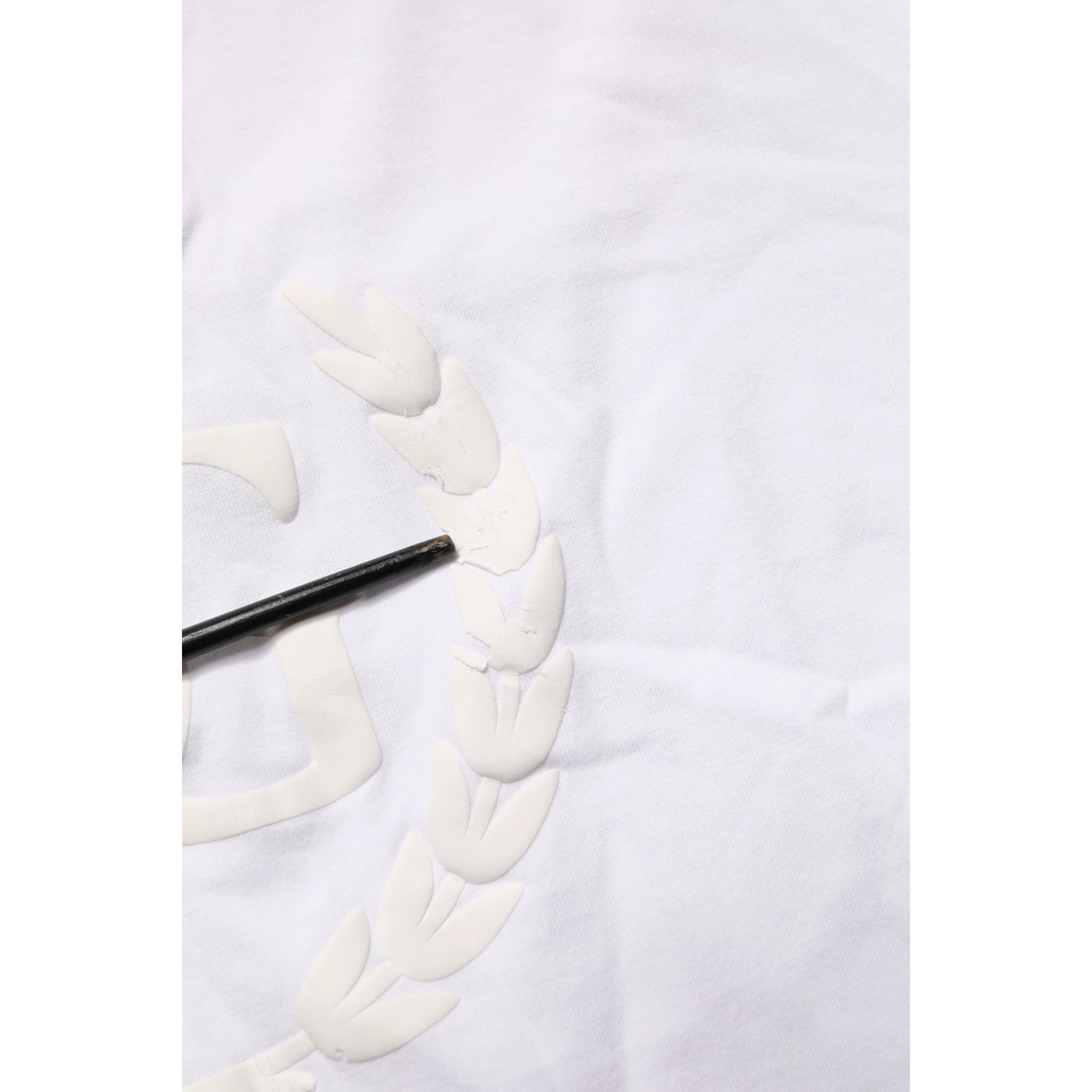 White Cotton DG Crown Embossed Men T-shirt