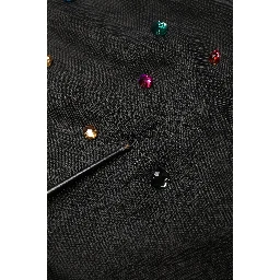 Black Crystal Embellished TurtleNeck Sweater