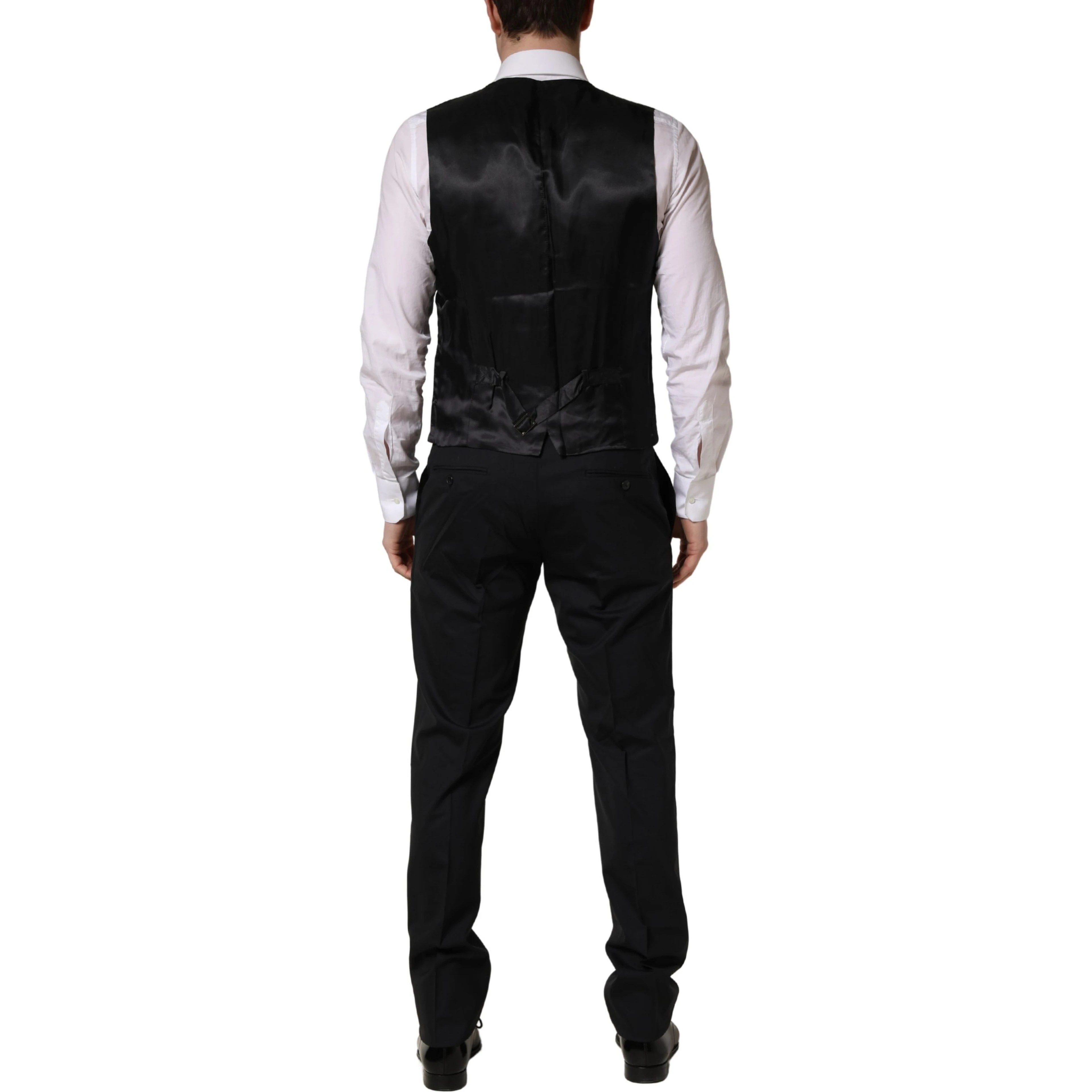 Black Wool 2 Buttons Formal 3 Piece Men Suit