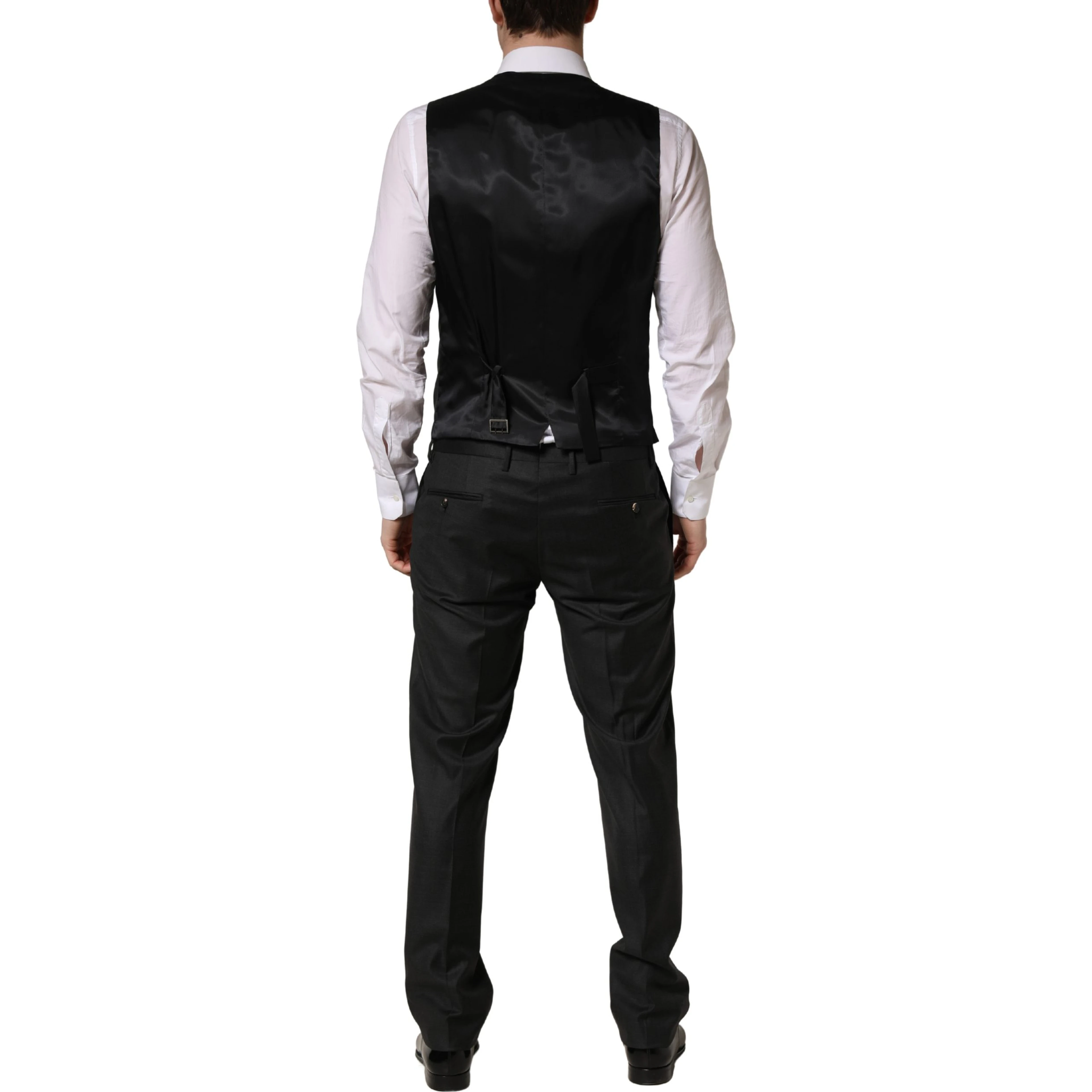Black Wool Slim Fit Formal 3 Piece Men Suit