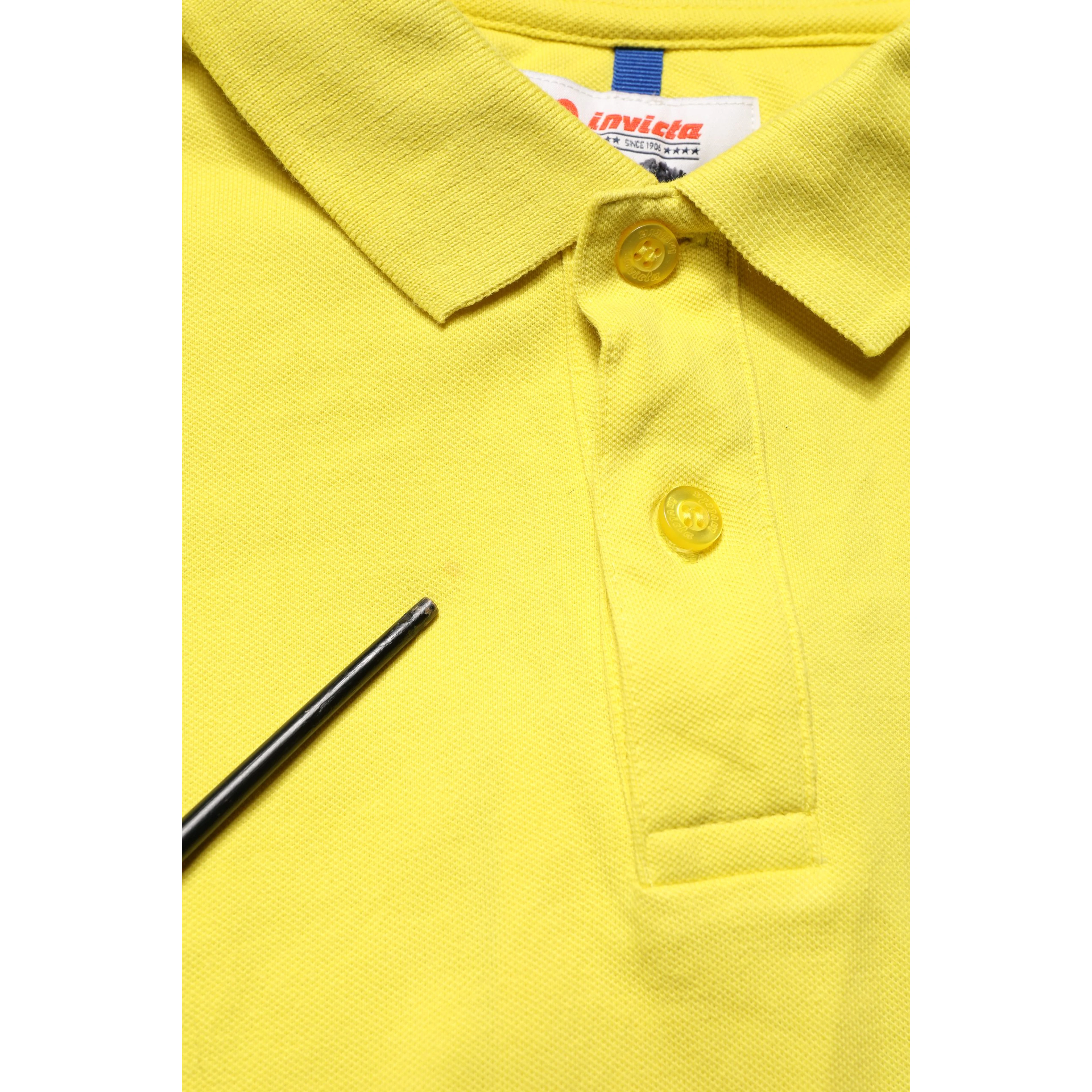 Yellow Short Sleeve Pique Men Cotton Polo Shirt T-shirt