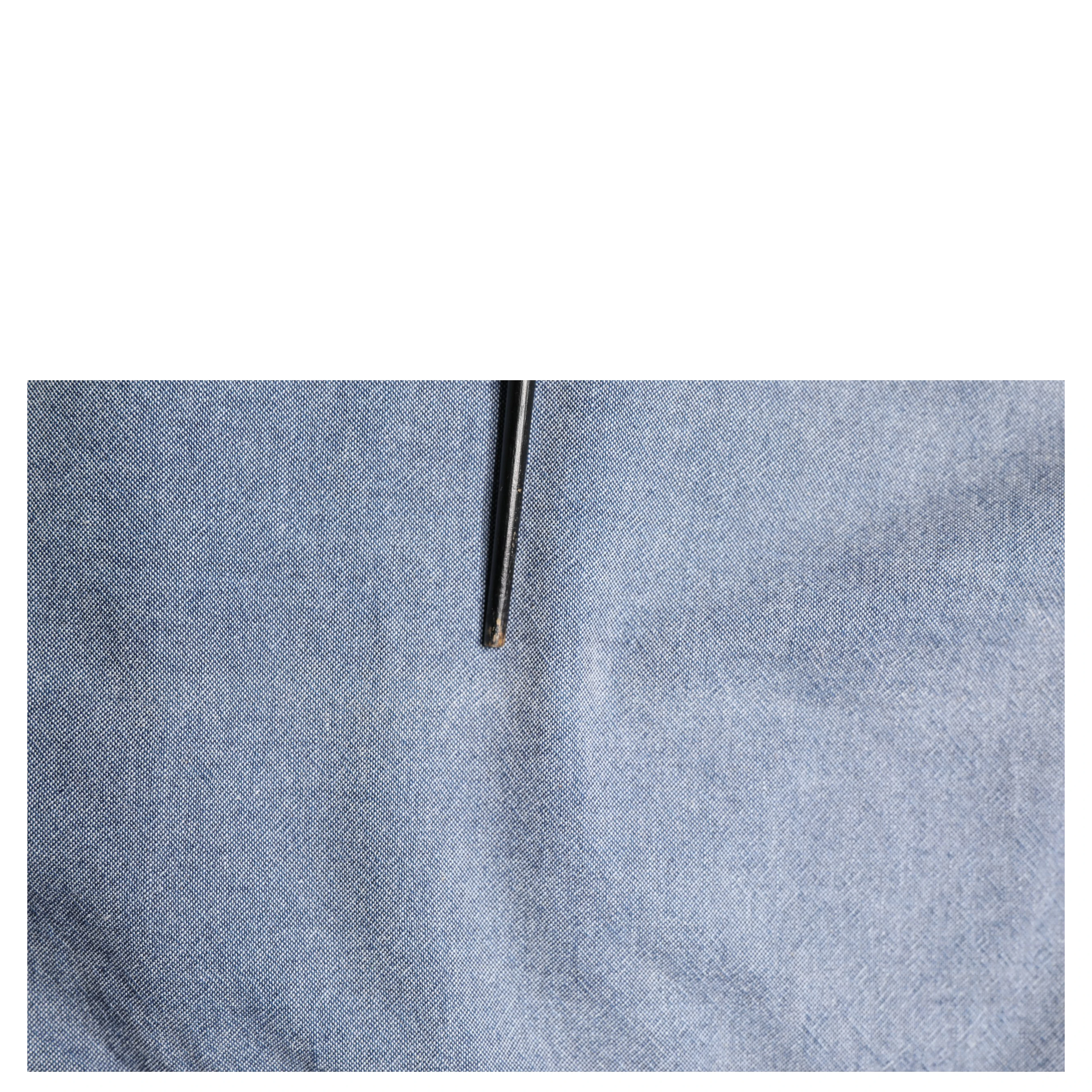 Dark Blue Slim Fit Collared Long Sleeve Denim Shirt