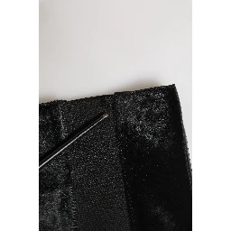 Black Suede Leather Knee High Boots Shoes