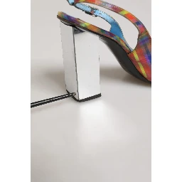 Multicolor Plaid Heels Slingback Sandals Shoes